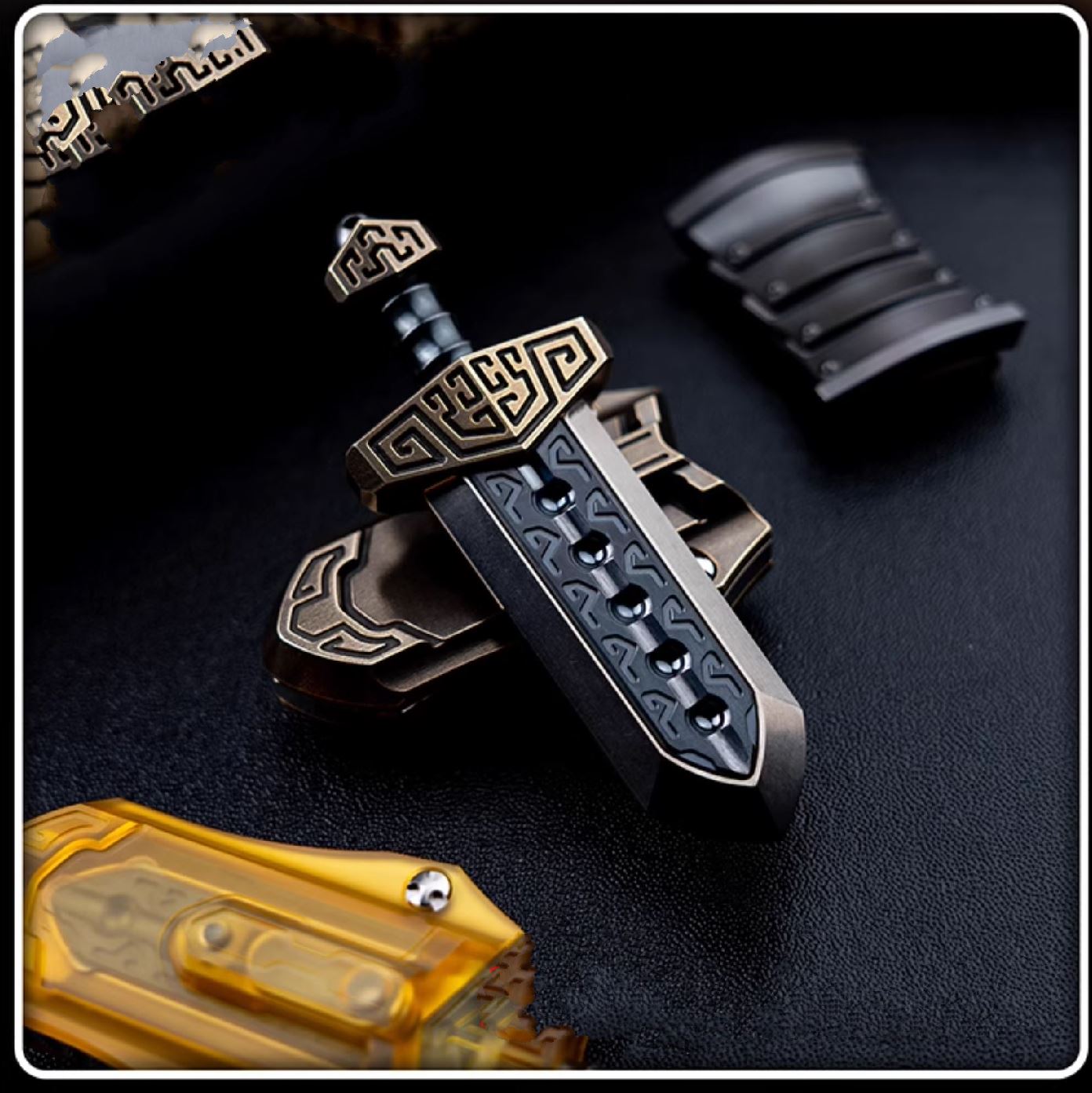 WANWU "Tai-ah" Sword Hand Haptic Titanium Push Slider | New WANWU "Tai-ah" Swords EDC PEI Hand Push Slider | "Tai-ah" Sword PPB Fidget Toys for Collection & Gift