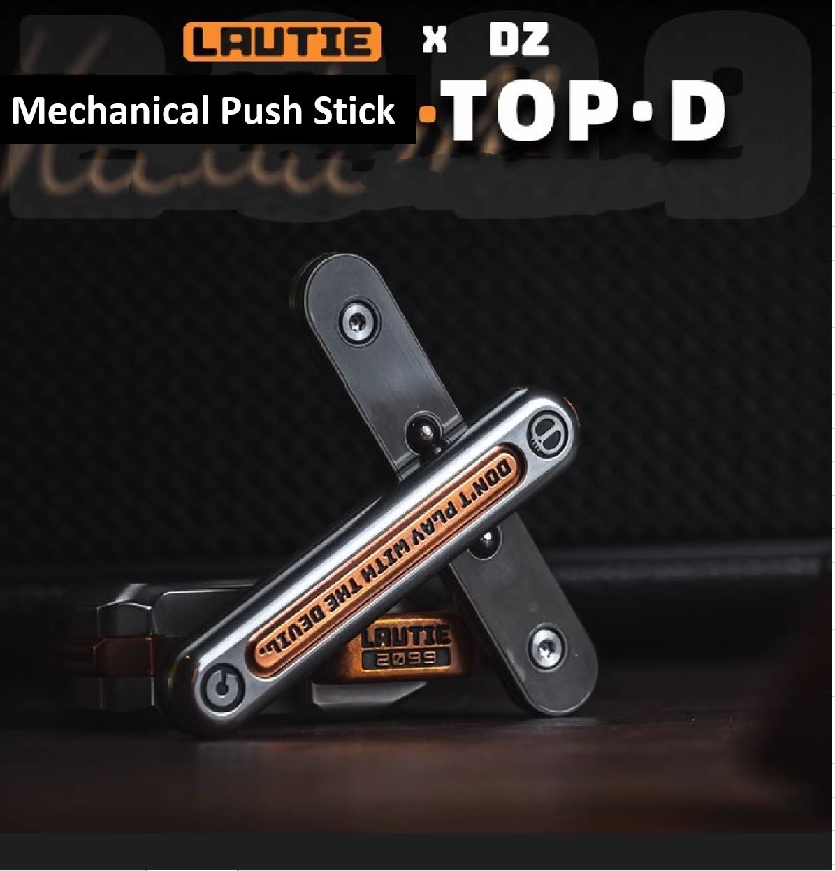 Lautie x Dz Top-D Hand Push Slider | Lautie x Dz Top-D EDC Push Slider | Lautie x Dz Hand Metal Fidget for Gift & Collection