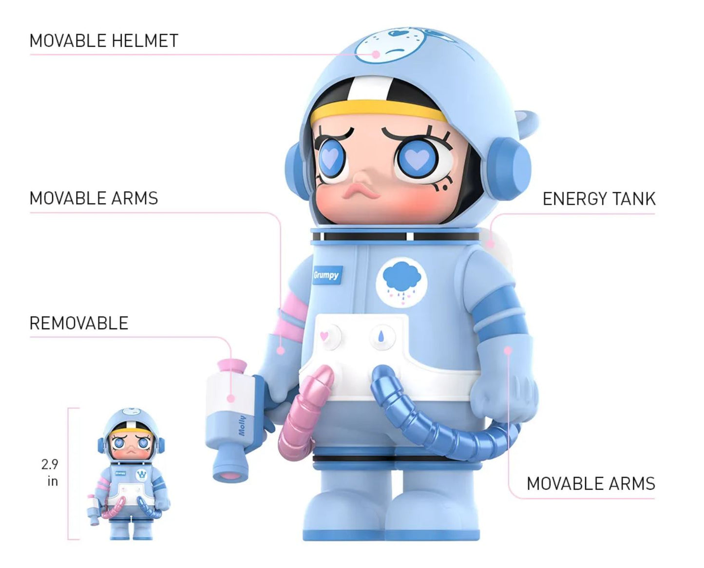 POP MART - MEGA SAPCE MOLLY- Grumpy Bear 400%+100% - 100% Authentic from POP MART