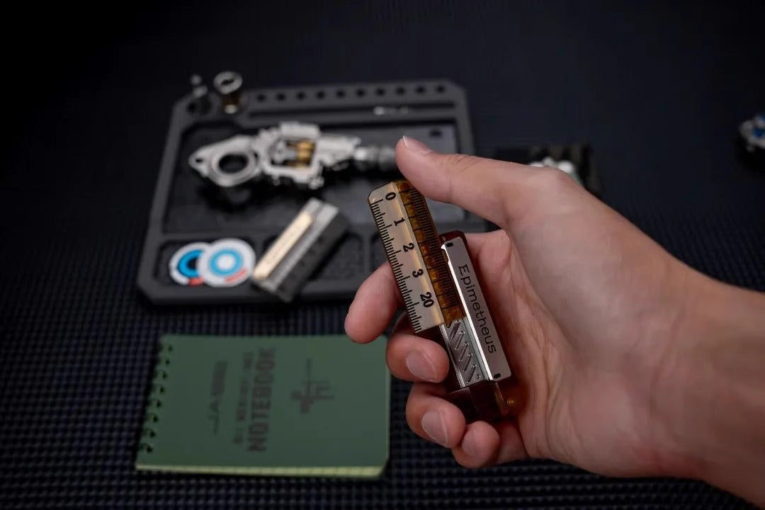 EDCELL x ROGUE Co-Branded "Deception Ruler" Mechanical Push Slider | EDCELL x ROUGUE EDC Haptic Hand Deception Ruler Fidget Slider for Collection & Gift