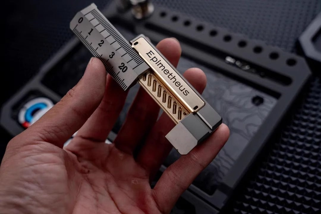 EDCELL x ROGUE Co-Branded "Deception Ruler" Mechanical Push Slider | EDCELL x ROUGUE EDC Haptic Hand Deception Ruler Fidget Slider for Collection & Gift
