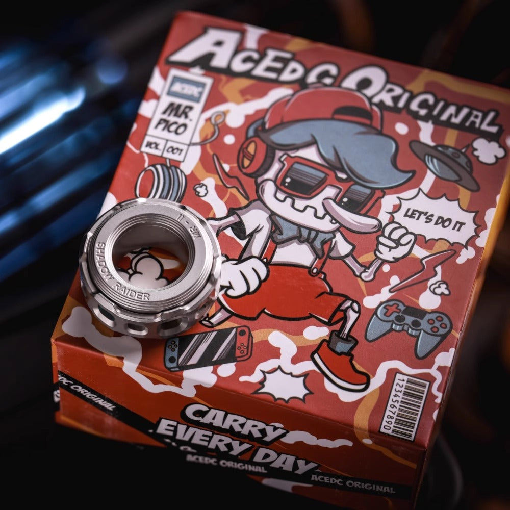New ACEDC Shadow Raider Mechanical Ring II Hand Slider | ACEDC Metal EDC Hand Finger Mechanical Ring 2 | New ACEDC Mechanical Finger Push Slider for Gift for Gift and Collection