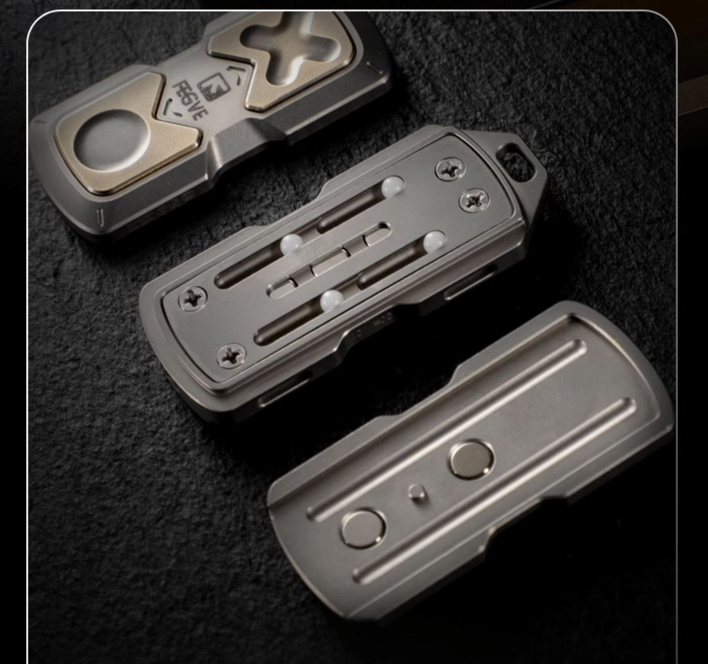 New FEGVE 101 Series Titanium TC4 Three Layer Hand Haptic Push Slider | New FEGVE Fidget Toy Hand Push PPB Decompression| FEGVE EDC Push Slider for Gift & Collection
