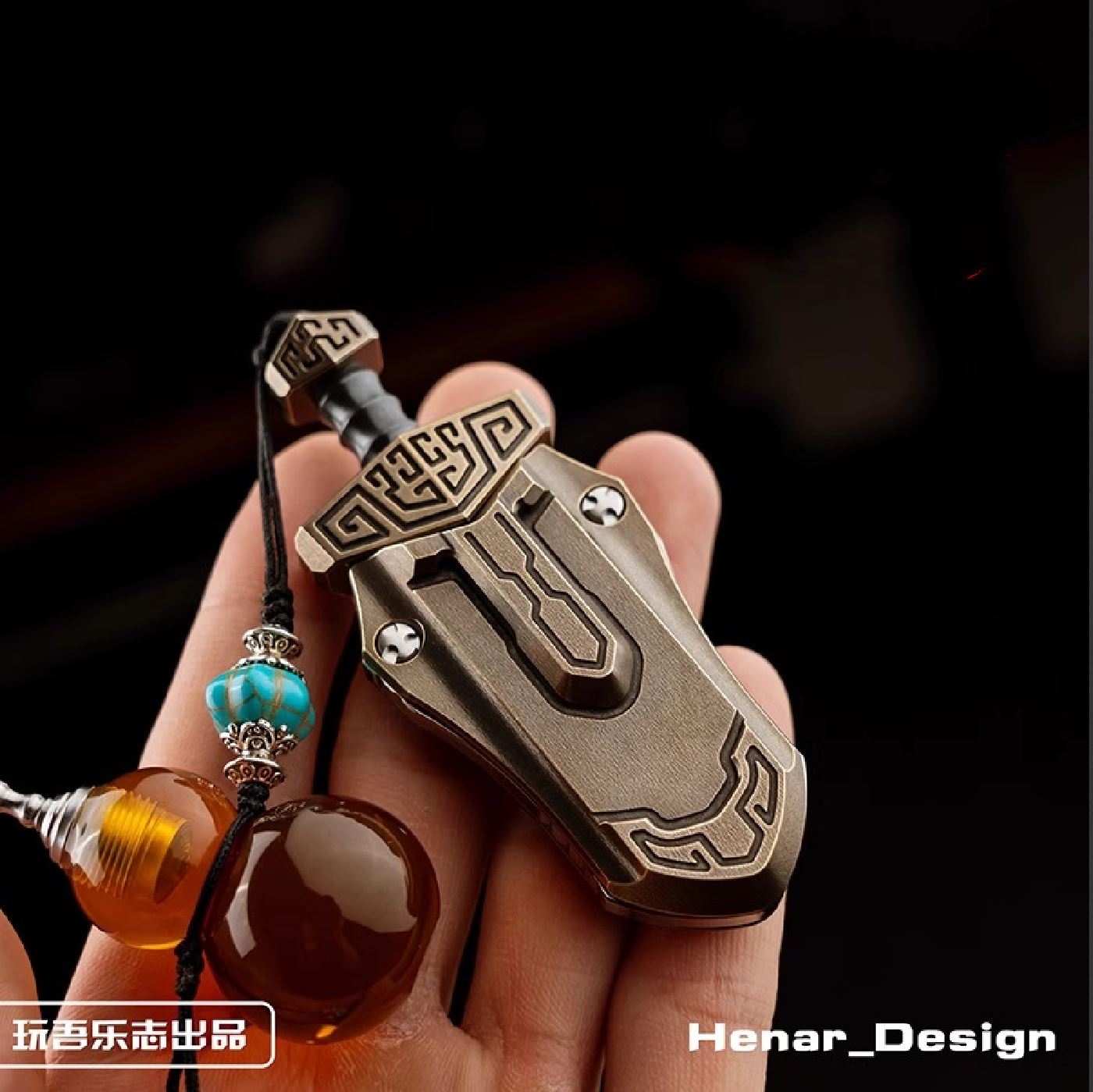 WANWU "Tai-ah" Sword Hand Haptic Titanium Push Slider | New WANWU "Tai-ah" Swords EDC PEI Hand Push Slider | "Tai-ah" Sword PPB Fidget Toys for Collection & Gift