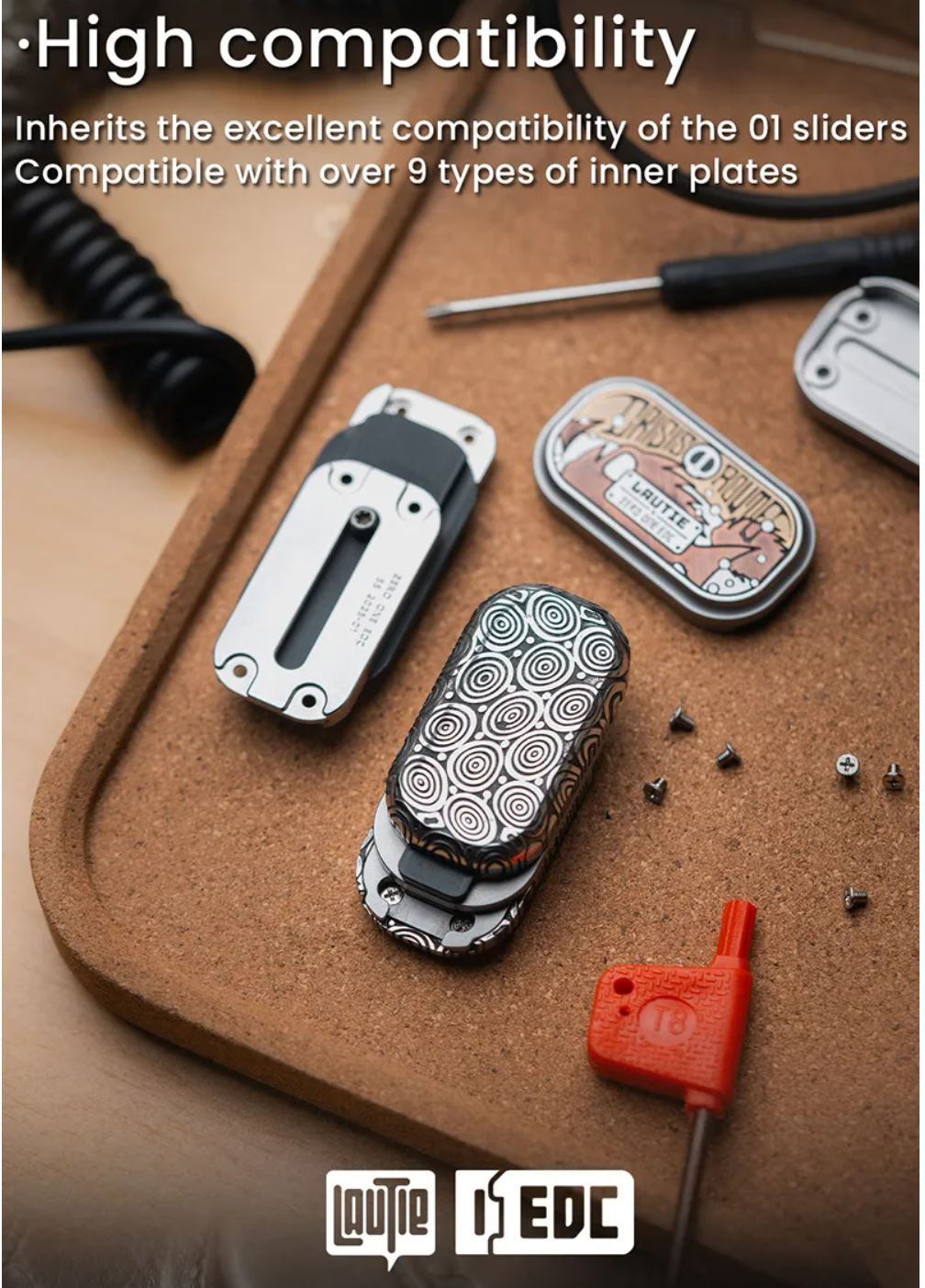 Lautie x 01EDC Co-Branded "Crisis Route" Mechanical Push Slider | Lautie x ZeroOne EDC "Crisis Route" Haptic Hand Fidget Slider for Collection & Gift