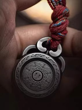 YEDC Co Brand "DunHwang" Pan Yun Ratchet Coin Hand Haptic Push Slider | YEDC "Pan Yun" Metal Coin Hand Fidget | YEDC EDC Ratchet Coin Shape Slider for Collection & Gift