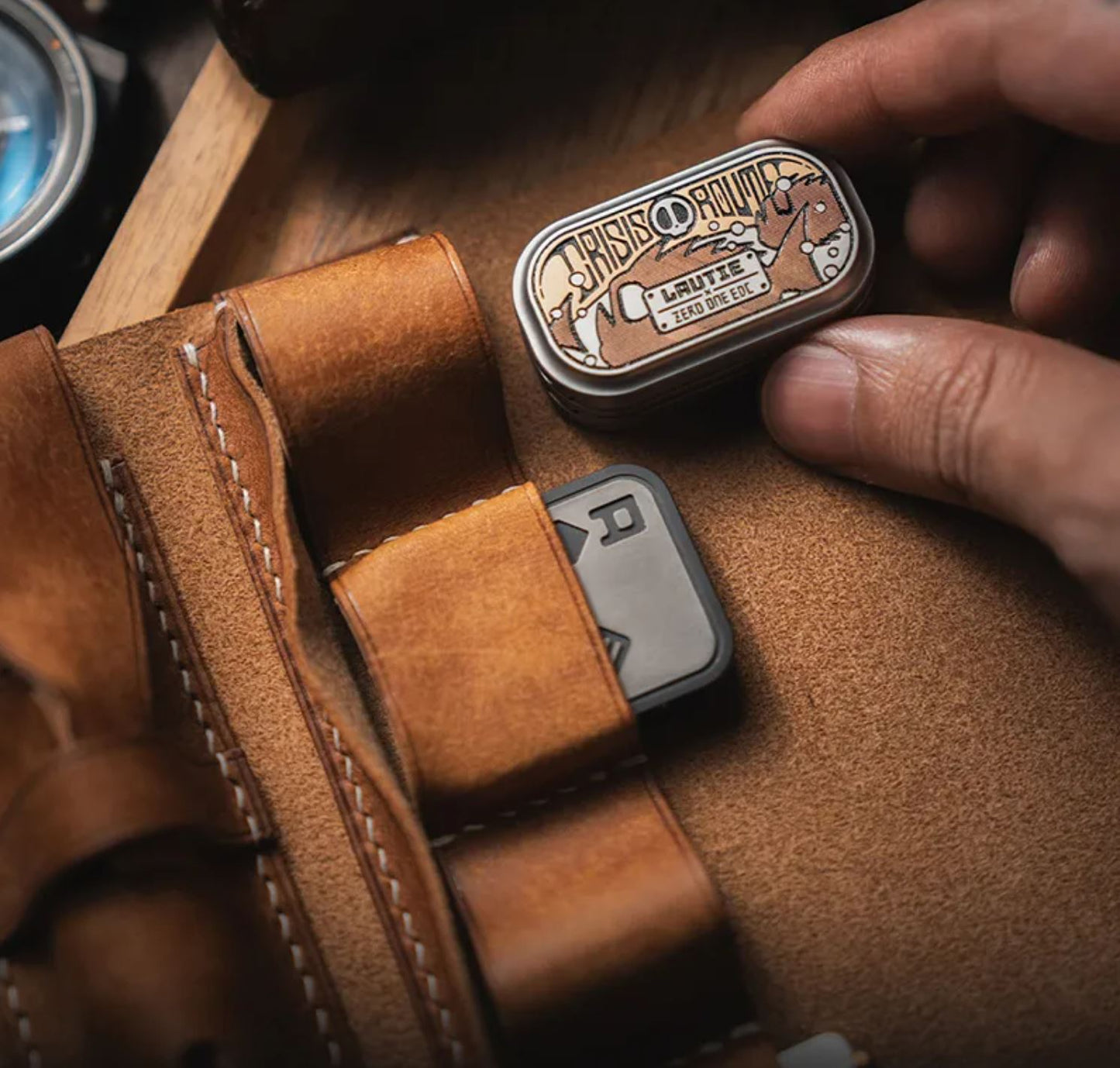 Lautie x 01EDC Co-Branded "Crisis Route" Mechanical Push Slider | Lautie x ZeroOne EDC "Crisis Route" Haptic Hand Fidget Slider for Collection & Gift