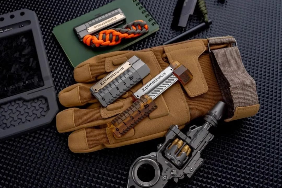 EDCELL x ROGUE Co-Branded "Deception Ruler" Mechanical Push Slider | EDCELL x ROUGUE EDC Haptic Hand Deception Ruler Fidget Slider for Collection & Gift