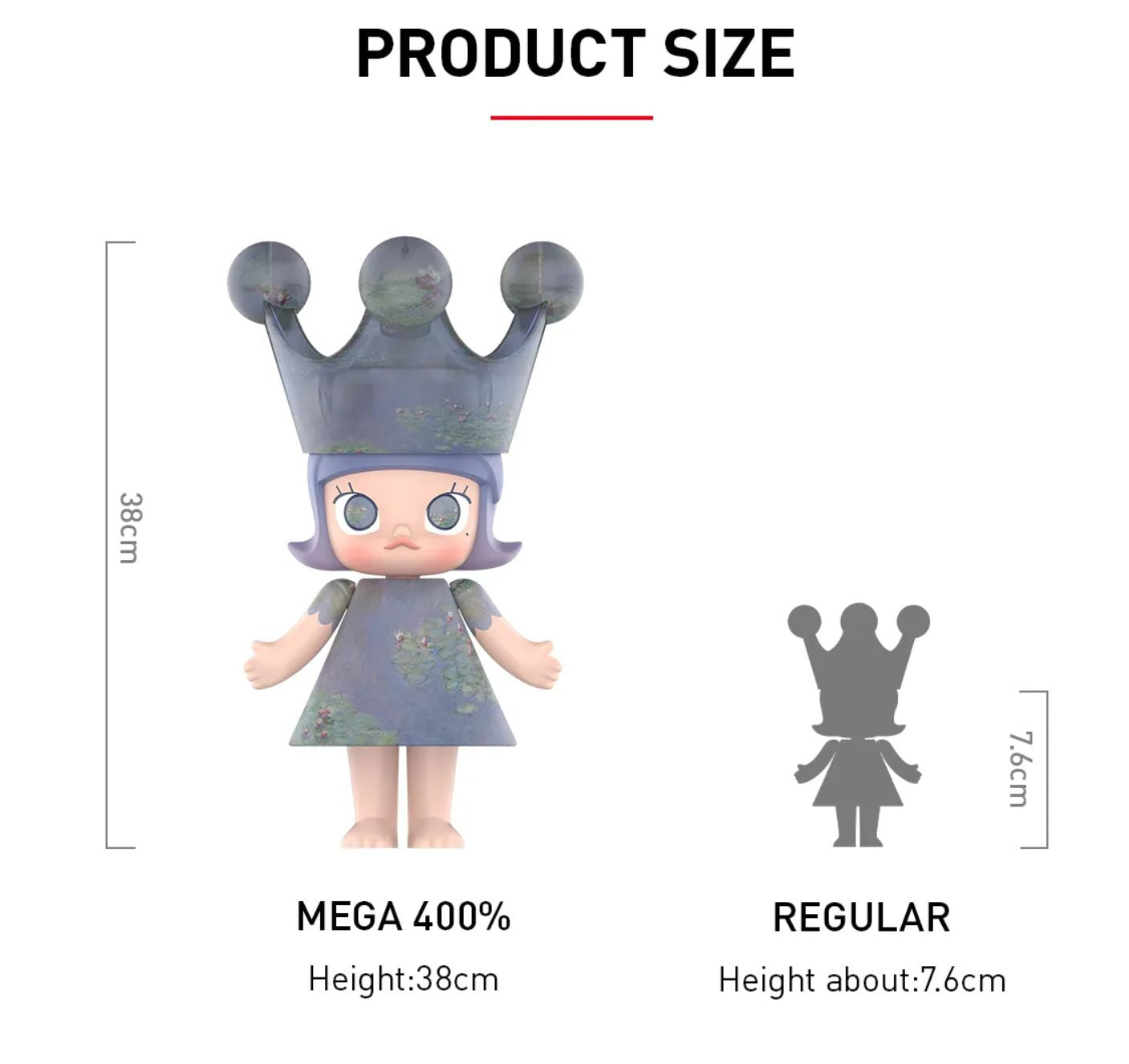 POP MART - MEGA ROYAL MOLLY 400% Monet-Les Nymphéas 400% - 100% Authentic from POP MART
