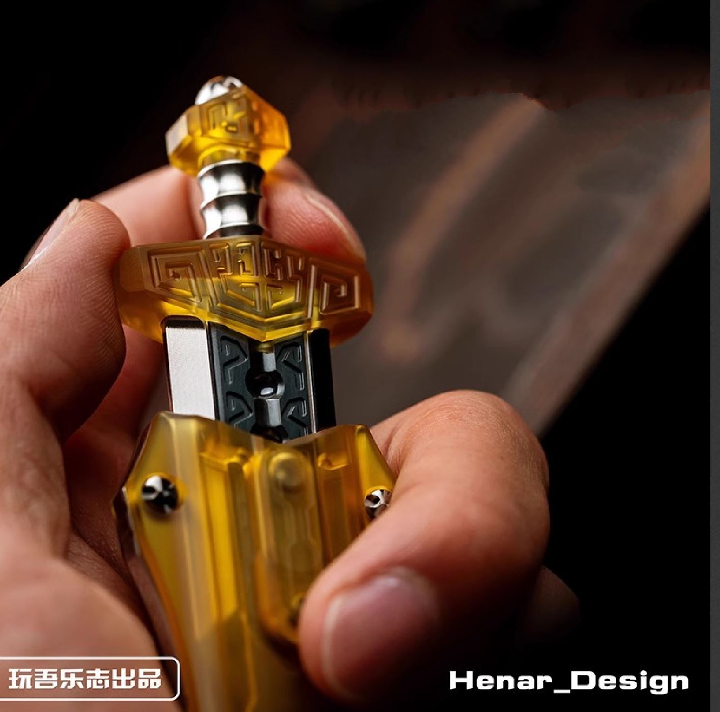 WANWU "Tai-ah" Sword Hand Haptic Titanium Push Slider | New WANWU "Tai-ah" Swords EDC PEI Hand Push Slider | "Tai-ah" Sword PPB Fidget Toys for Collection & Gift