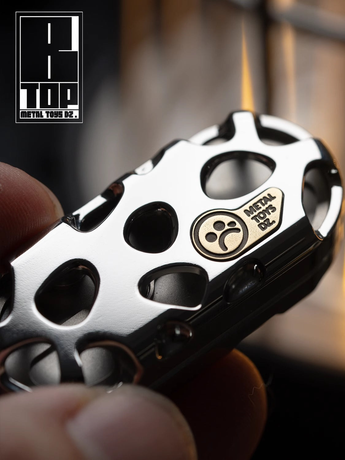 Dz Metal Toys Top-B "KONG" Hand Push Haptic Slider | Dz Top-B "KONG" EDC Hand Haptic Push Slider Push Pop Fidget Toys | Metal Fidget Push Pop Toys Anti-Stress Autism ADHD Hand Slider for Gift