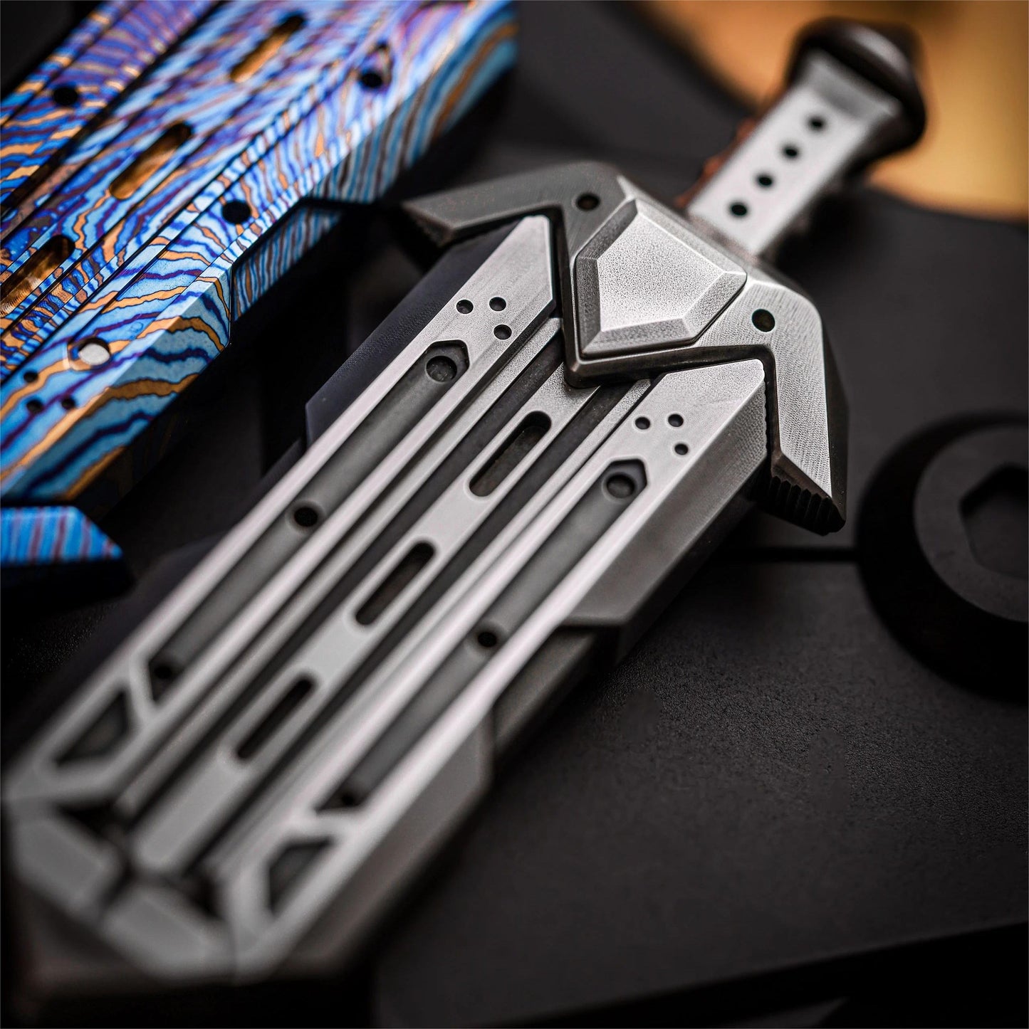 CWS EDC Archangel's Sword Hand Haptic Stainless Steel Push Slider | New Archangel's Swords EDC Hand Push Slider | Archangel's Sword PPB Fidget Toys for Collection & Gift