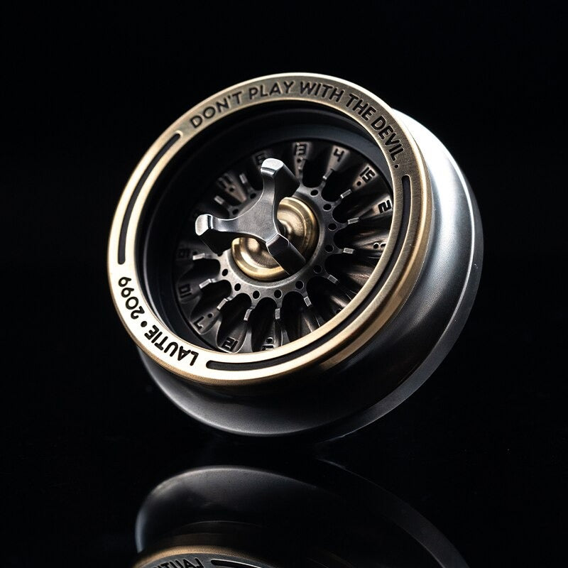 Lautie 2099 Series Lucky Deskset Titanium Turn Table Hand Gyro Spinner | Lautie Carnival Titanium Hand Gyro Fidget for Collection and Gift
