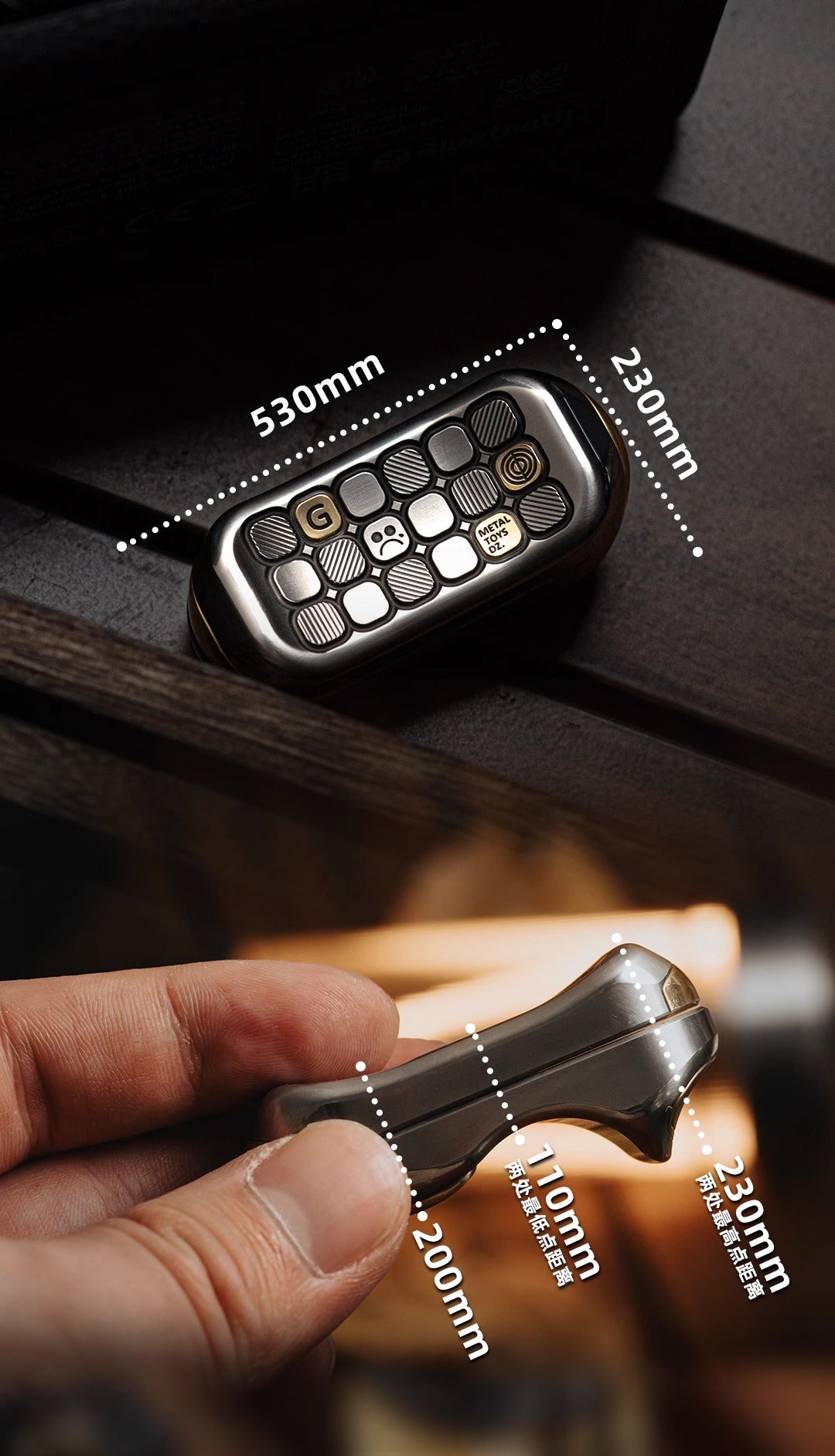 Dz Metal Toys Top-G Glory Hand Push Haptic Slider | Dz Top-G Glory EDC Hand Haptic Push Slider Push Pop Fidget Toys | Metal Fidget Push Pop Toys Anti-Stress Autism ADHD Hand Slider for Gift