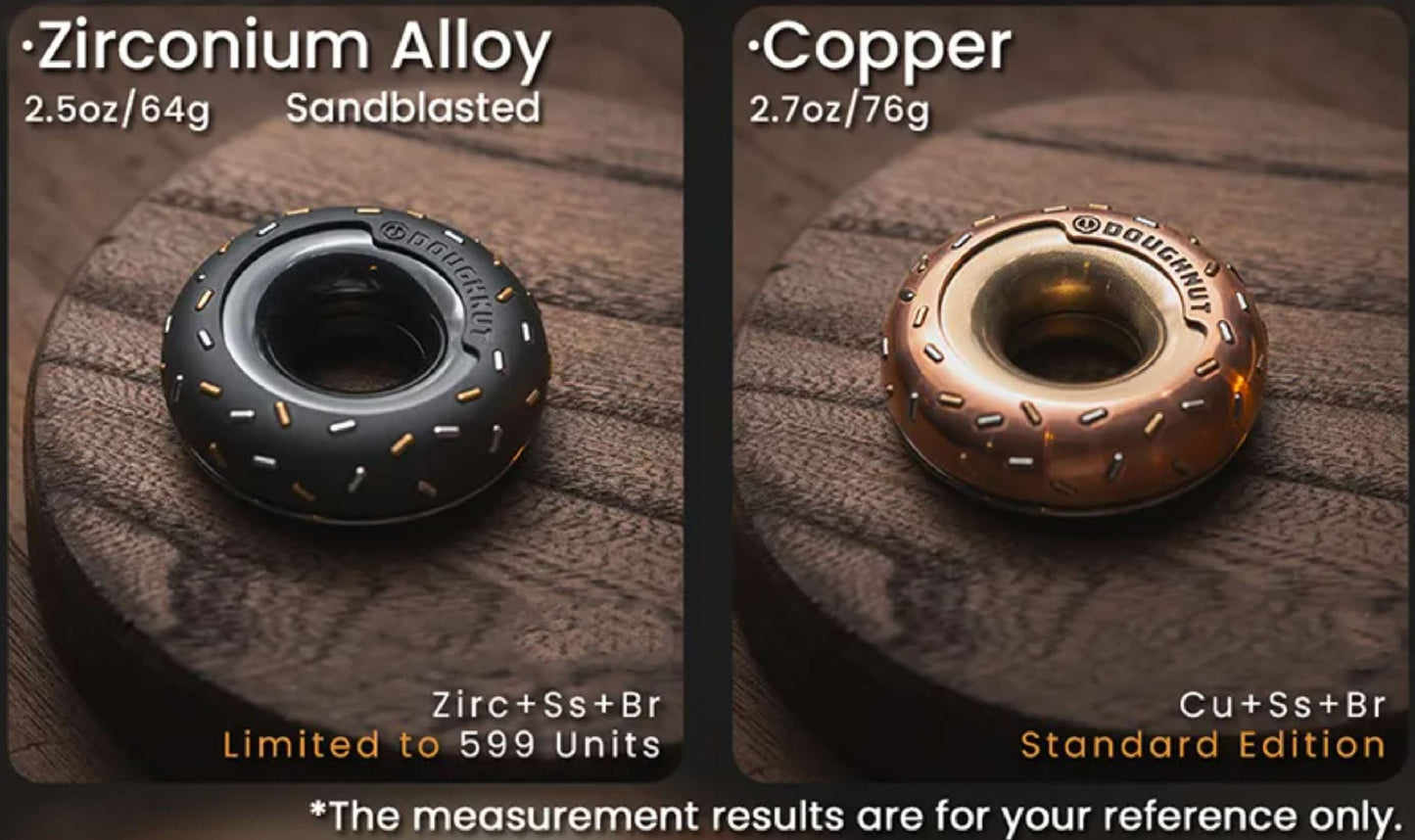 Lautie x Urban Zirconium Doughnut Hand Haptic Push Slider | Lautie Urban EDC Copper Doughnut Hand Slider for Collection & Gift