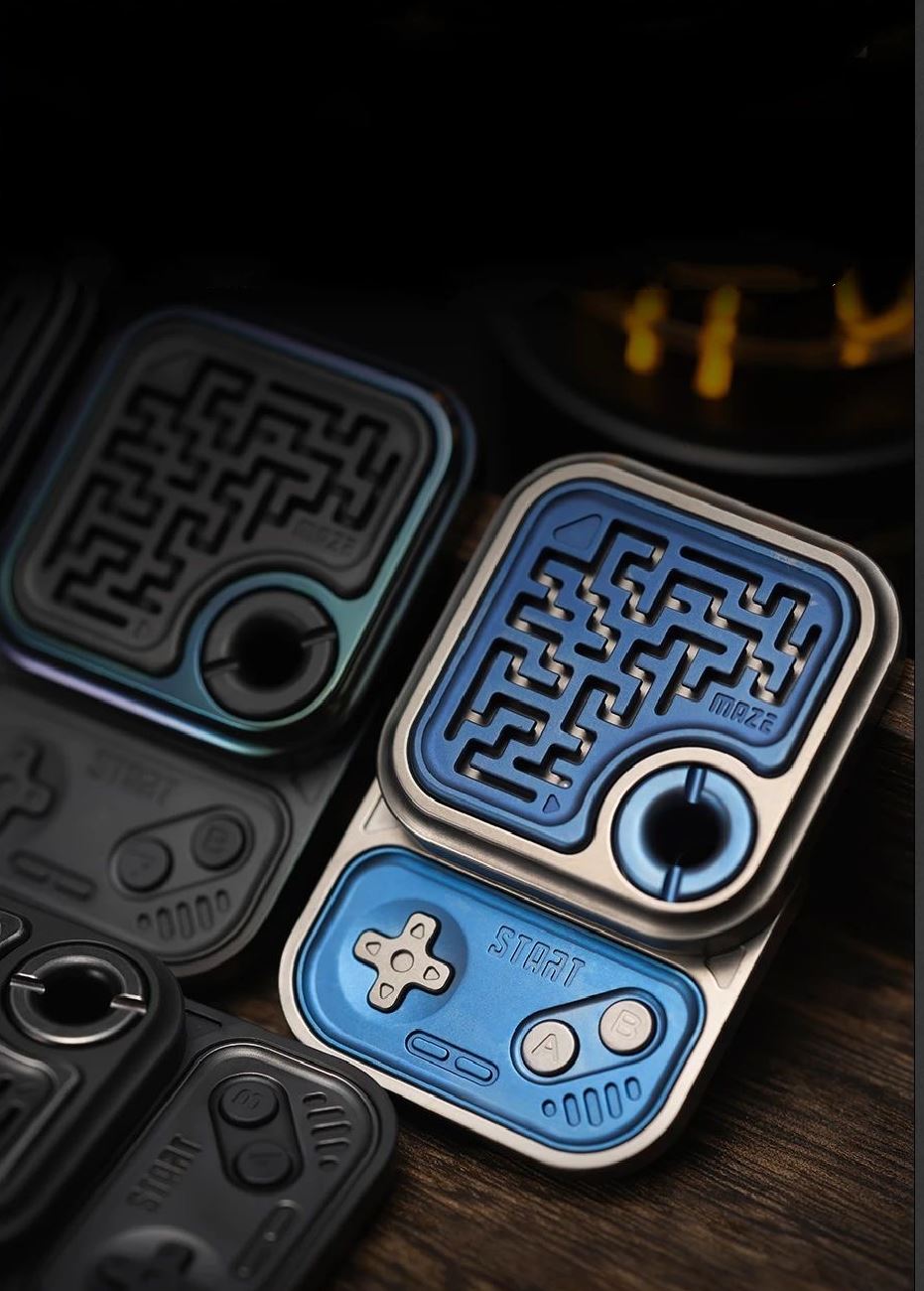01 EDC Mechanical MAZE GAME Block Hand Push Slider | ZeroOne EDC MAZE BLOCK Haptic Hand Fidget Slider for Collection & Gift