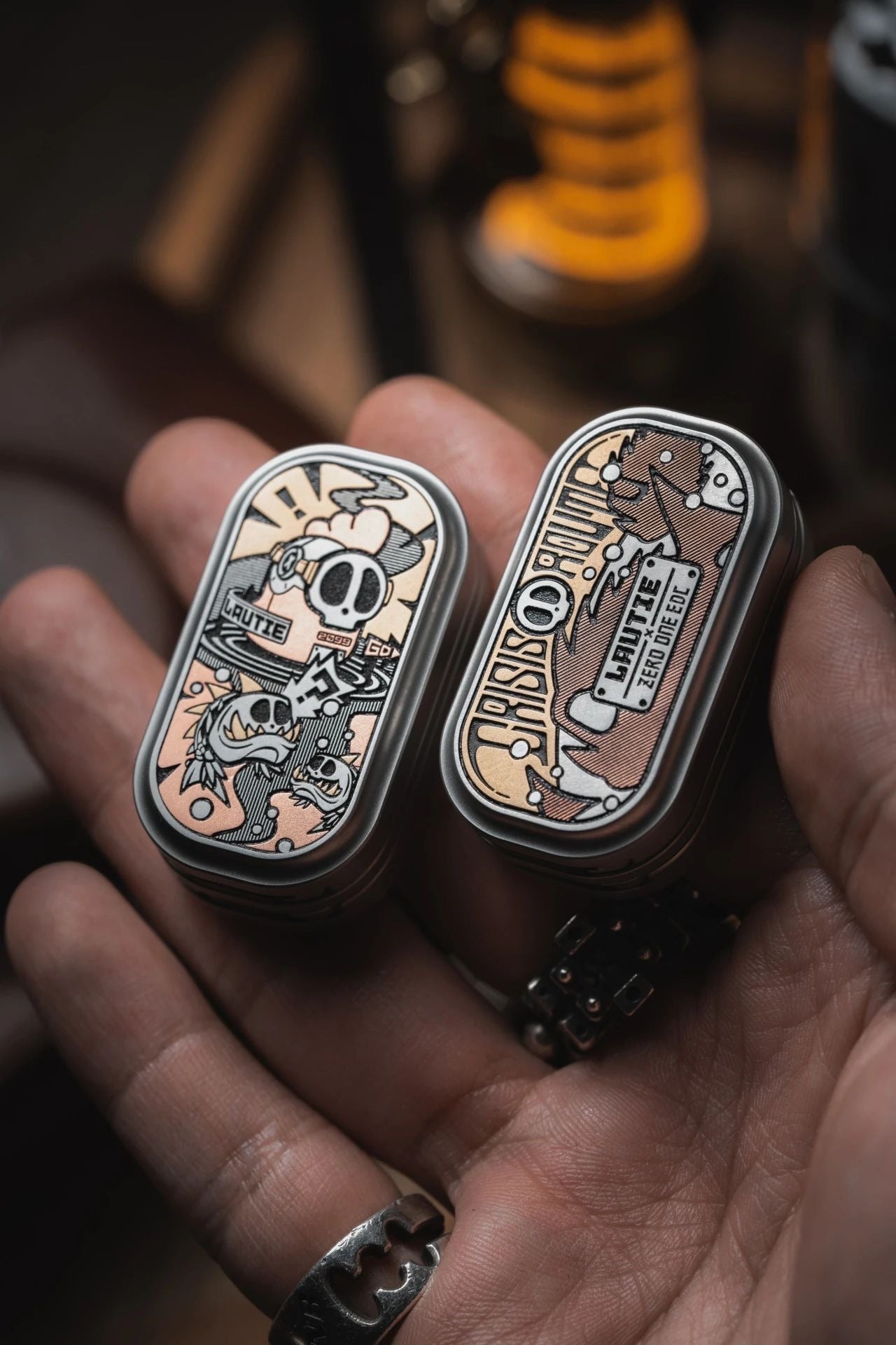 Lautie x 01EDC Co-Branded "Crisis Route" Mechanical Push Slider | Lautie x ZeroOne EDC "Crisis Route" Haptic Hand Fidget Slider for Collection & Gift