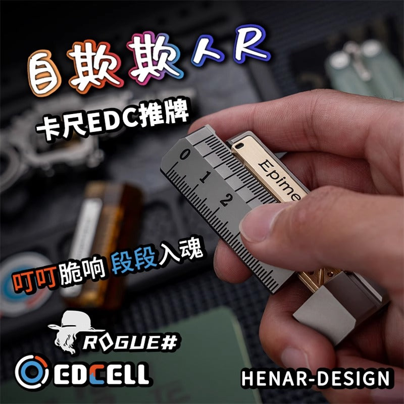 EDCELL x ROGUE Co-Branded "Deception Ruler" Mechanical Push Slider | EDCELL x ROUGUE EDC Haptic Hand Deception Ruler Fidget Slider for Collection & Gift
