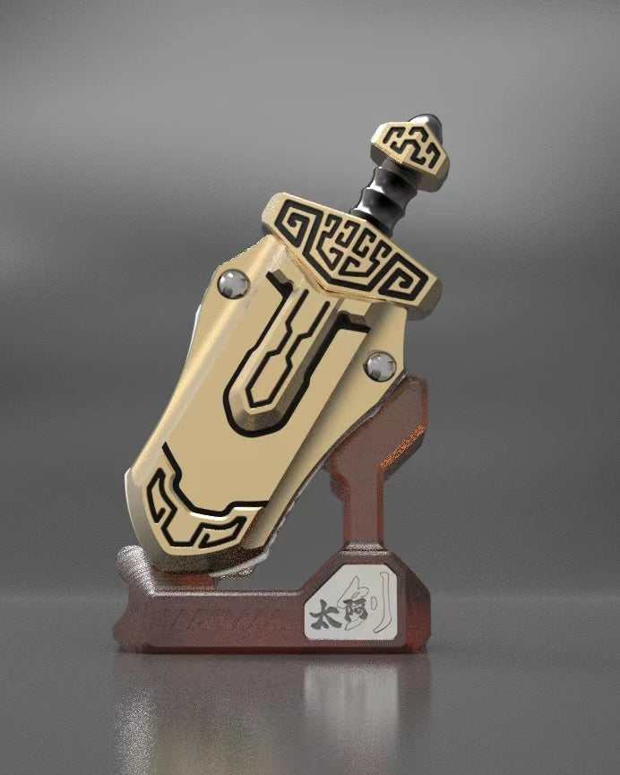 WANWU "Tai-ah" Sword Hand Haptic Titanium Push Slider | New WANWU "Tai-ah" Swords EDC PEI Hand Push Slider | "Tai-ah" Sword PPB Fidget Toys for Collection & Gift