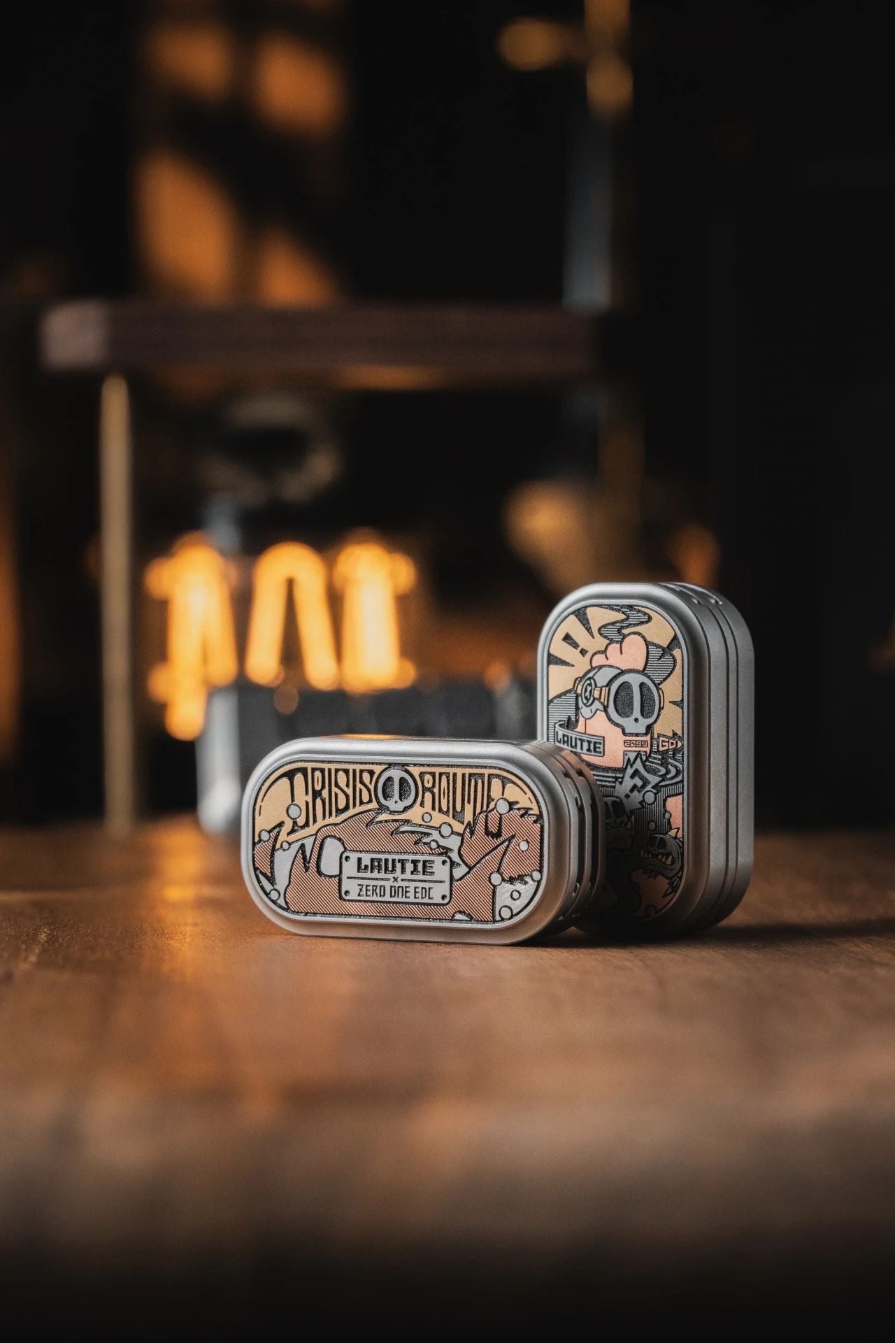 Lautie x 01EDC Co-Branded "Crisis Route" Mechanical Push Slider | Lautie x ZeroOne EDC "Crisis Route" Haptic Hand Fidget Slider for Collection & Gift