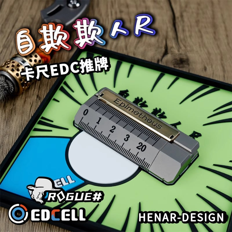EDCELL x ROGUE Co-Branded "Deception Ruler" Mechanical Push Slider | EDCELL x ROUGUE EDC Haptic Hand Deception Ruler Fidget Slider for Collection & Gift