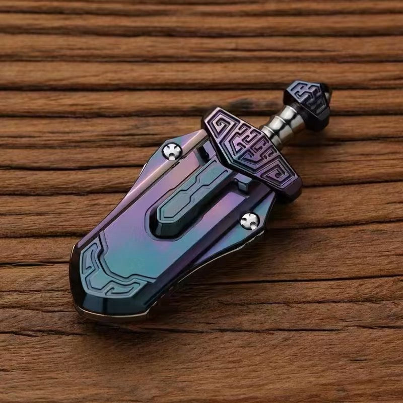WANWU "Tai-ah" Sword Hand Haptic Titanium Push Slider | New WANWU "Tai-ah" Swords EDC PEI Hand Push Slider | "Tai-ah" Sword PPB Fidget Toys for Collection & Gift