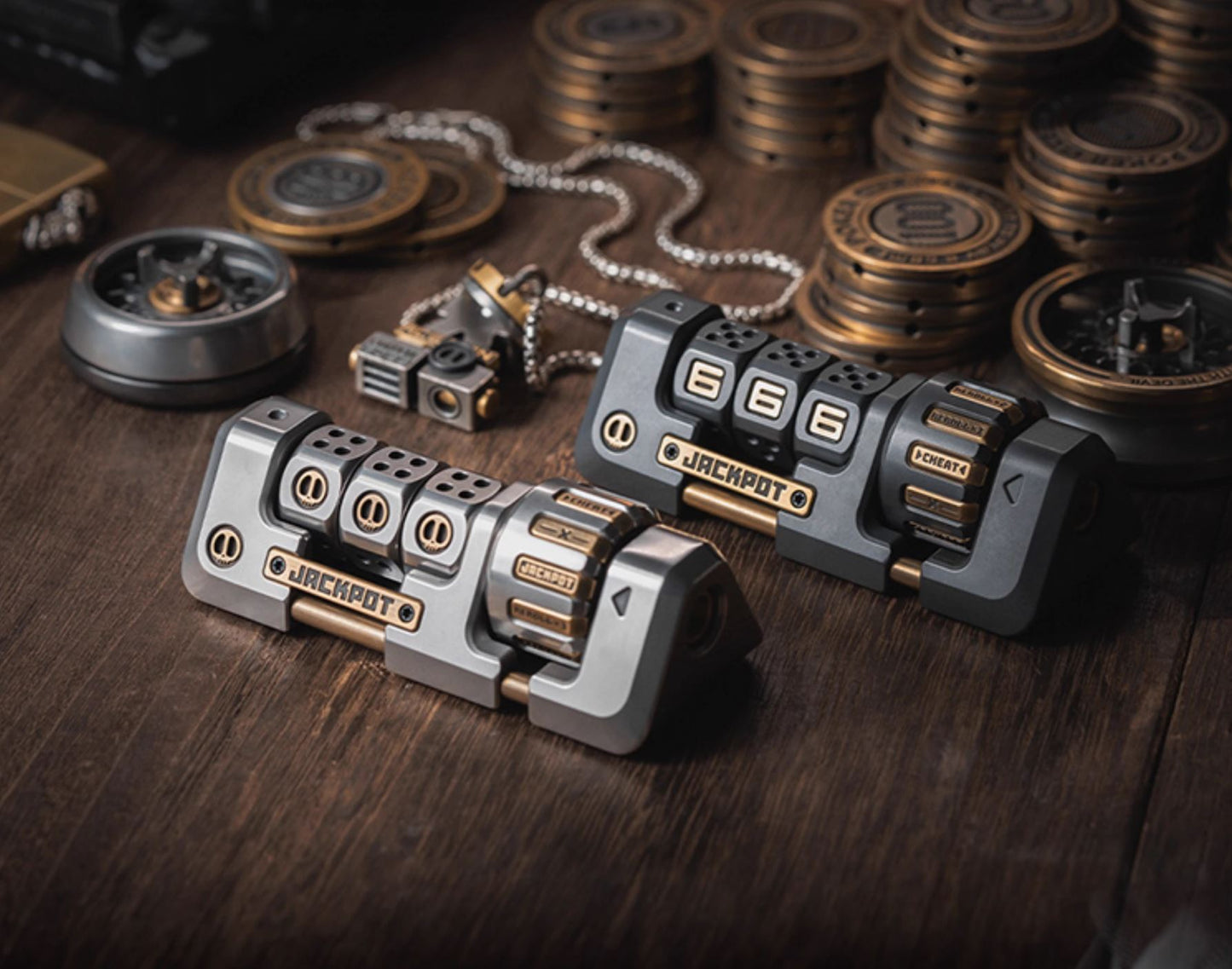 Lautie 2099 Series Jackpot Deskset Gyro Spinner | Lautie Lucky Jackpot Desktop Hand Gyro Fidget for Collection and Gift