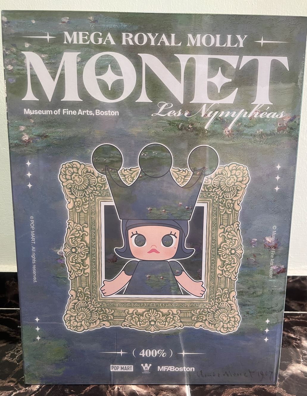 POP MART - MEGA ROYAL MOLLY 400% Monet-Les Nymphéas 400% - 100% Authentic from POP MART