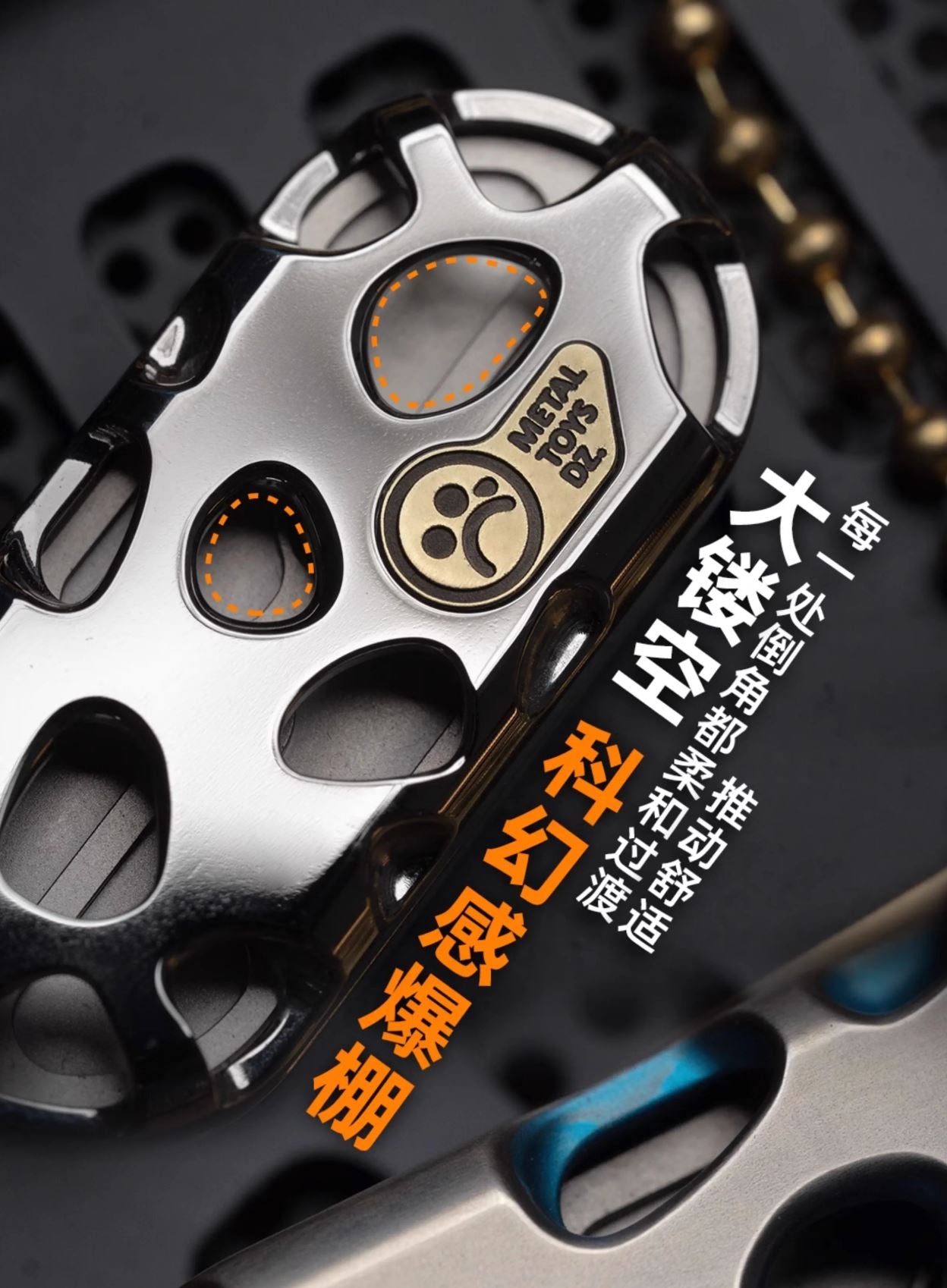 Dz Metal Toys Top-B "KONG" Hand Push Haptic Slider | Dz Top-B "KONG" EDC Hand Haptic Push Slider Push Pop Fidget Toys | Metal Fidget Push Pop Toys Anti-Stress Autism ADHD Hand Slider for Gift