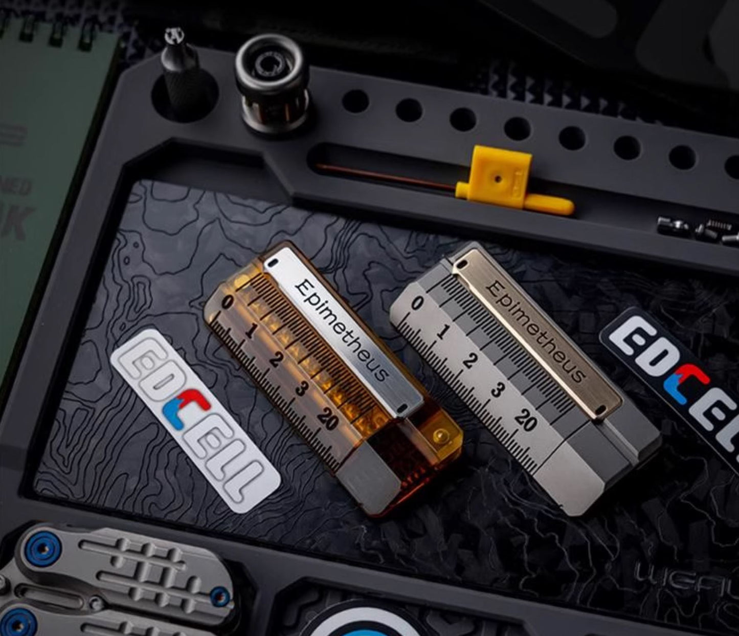EDCELL x ROGUE Co-Branded "Deception Ruler" Mechanical Push Slider | EDCELL x ROUGUE EDC Haptic Hand Deception Ruler Fidget Slider for Collection & Gift