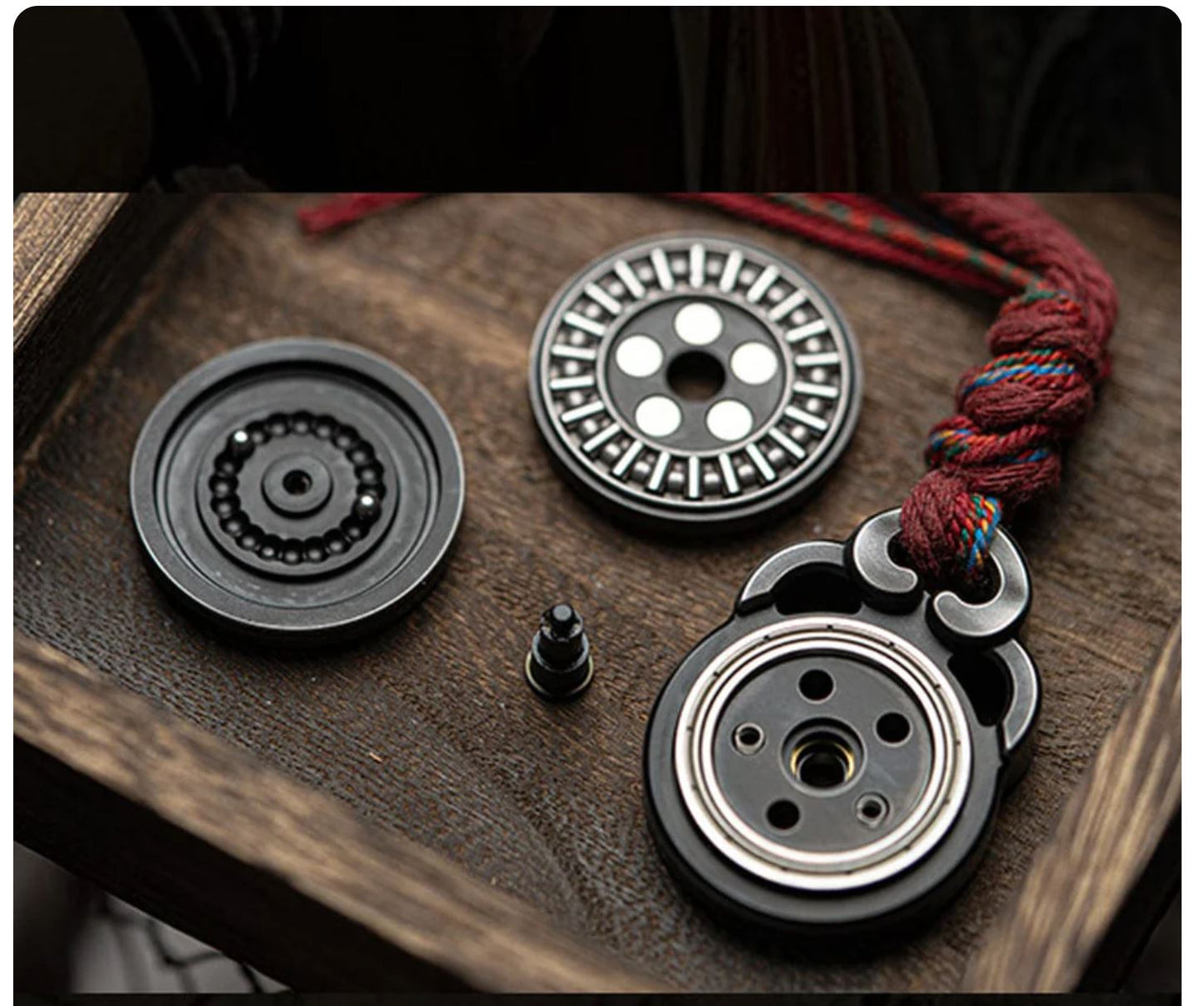 YEDC Co Brand "DunHwang" Pan Yun Ratchet Coin Hand Haptic Push Slider | YEDC "Pan Yun" Metal Coin Hand Fidget | YEDC EDC Ratchet Coin Shape Slider for Collection & Gift