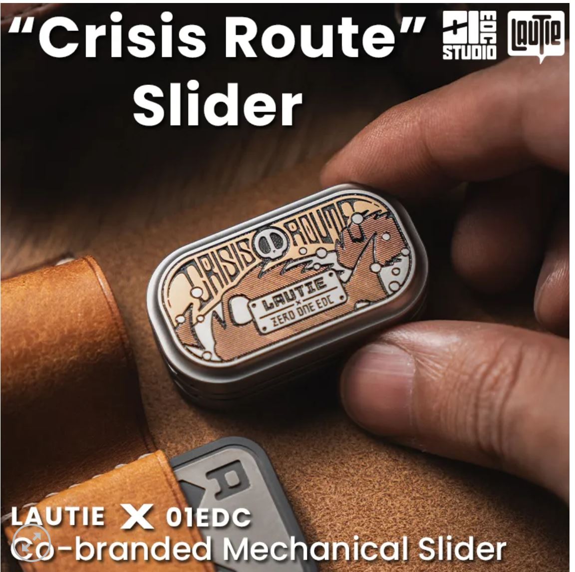 Lautie x 01EDC Co-Branded "Crisis Route" Mechanical Push Slider | Lautie x ZeroOne EDC "Crisis Route" Haptic Hand Fidget Slider for Collection & Gift