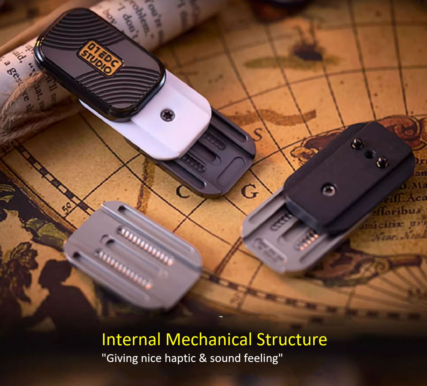 Zero One Mini Burger Mechanical Hand Haptic Slider | Zero One Mini Burger Metal EDC Hand Fidget Toy for Collection & Gift