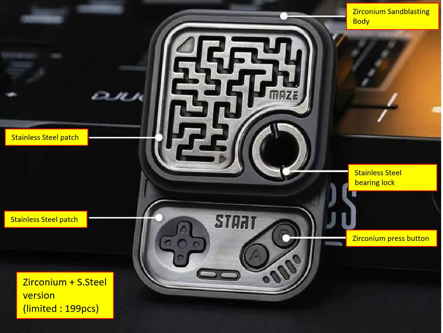 01 EDC Mechanical MAZE GAME Block Hand Push Slider | ZeroOne EDC MAZE BLOCK Haptic Hand Fidget Slider for Collection & Gift
