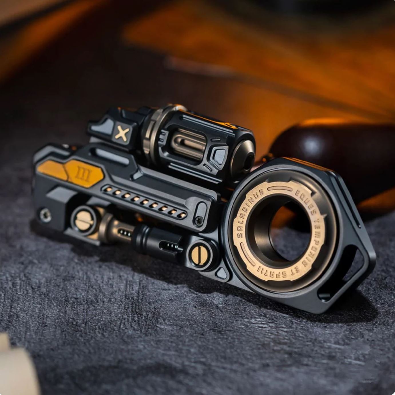 01 EDC Time Knight 3.0 Hand Ratchet Push Slider | New 01 EDC "Time Knight 3.0" EDC Hand Gyro Spinner Slider Fidget Toys for Collection & Gift.