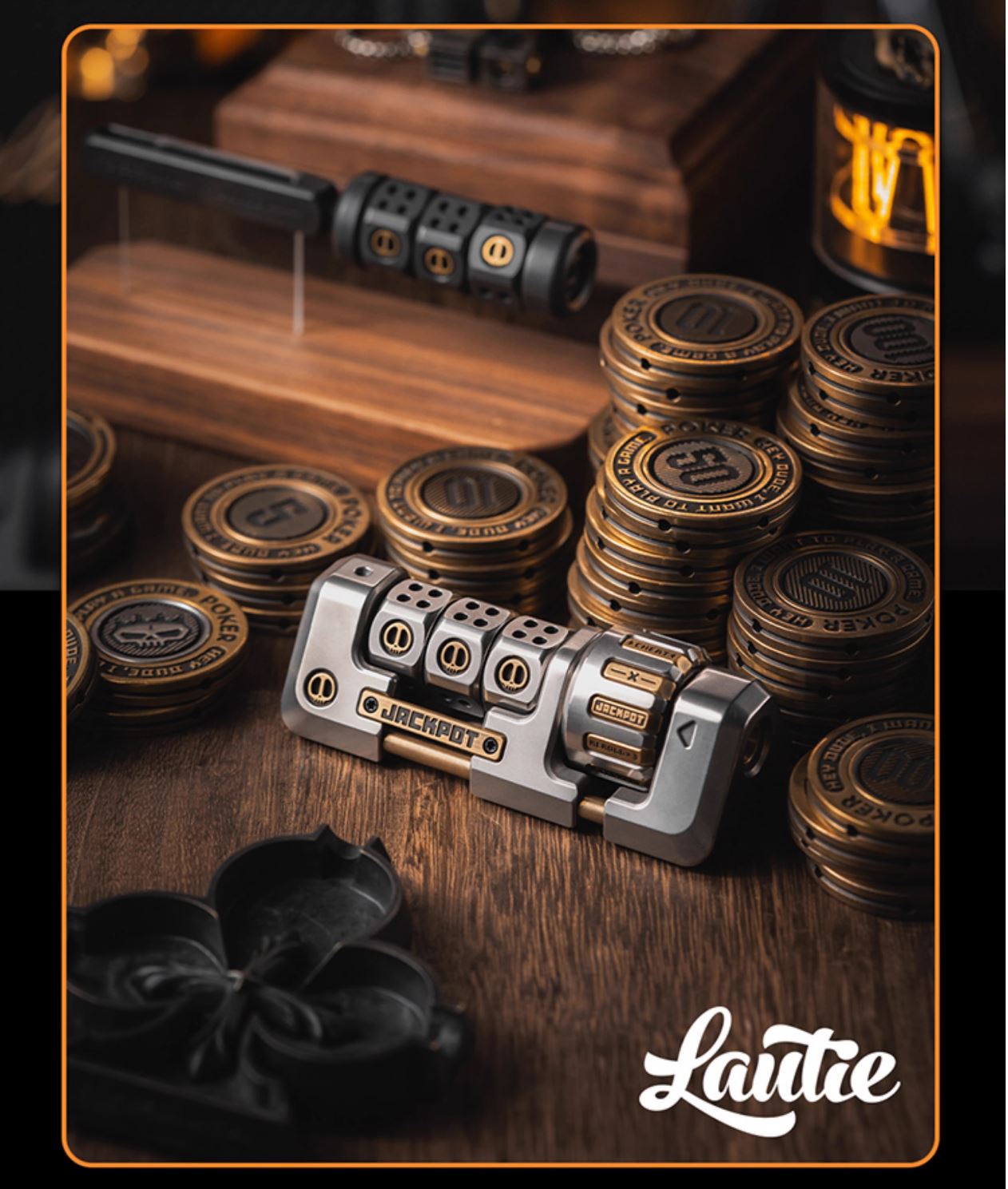 Lautie 2099 Series Jackpot Deskset Gyro Spinner | Lautie Lucky Jackpot Desktop Hand Gyro Fidget for Collection and Gift