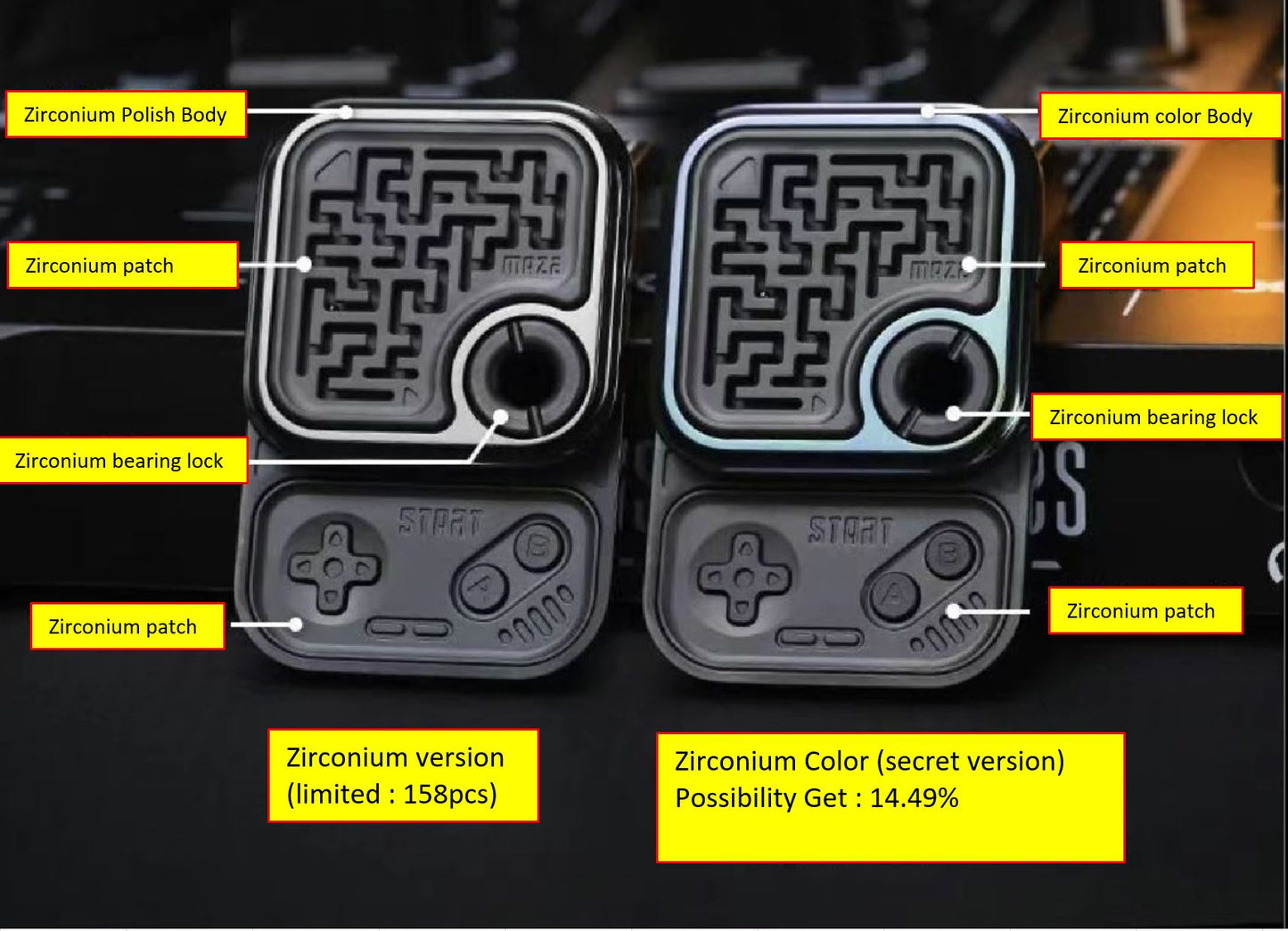 01 EDC Mechanical MAZE GAME Block Hand Push Slider | ZeroOne EDC MAZE BLOCK Haptic Hand Fidget Slider for Collection & Gift