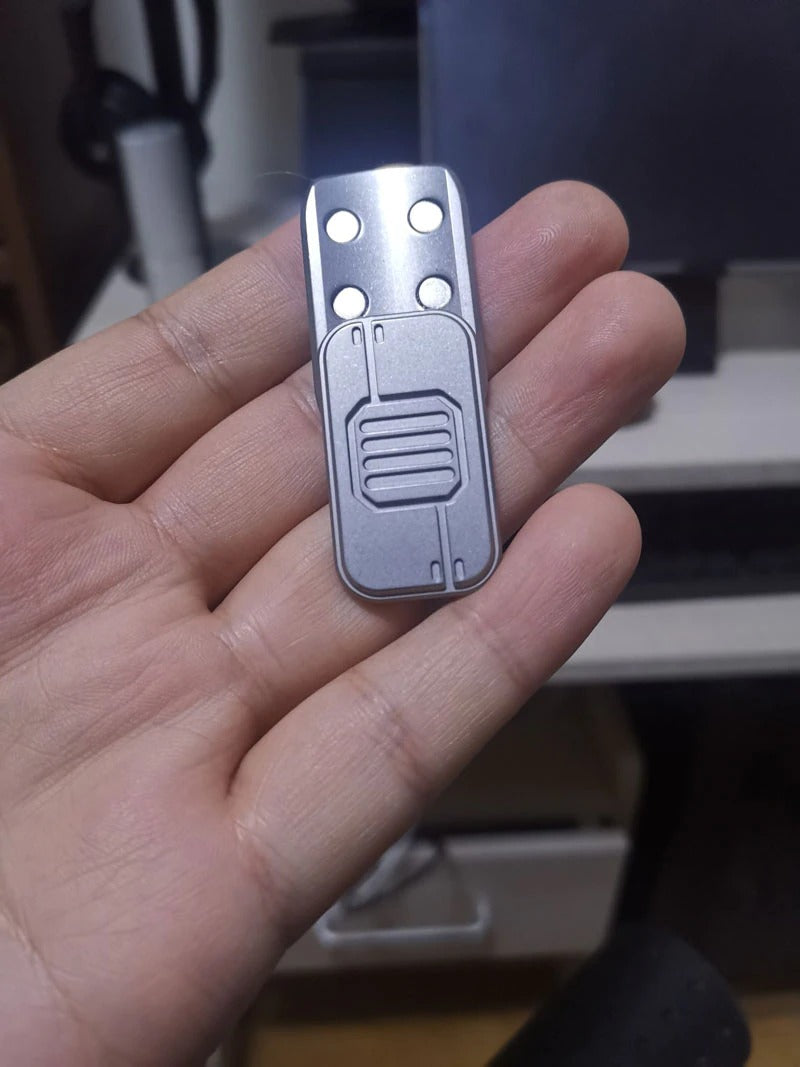 WANWU PEI-G10 Mini Armor Shield Hand Slider | WANWU Mini Metal Line Of Defense PPB Hand Slider | Mini EDC Shield Push Pull Slider for Collection & Gift