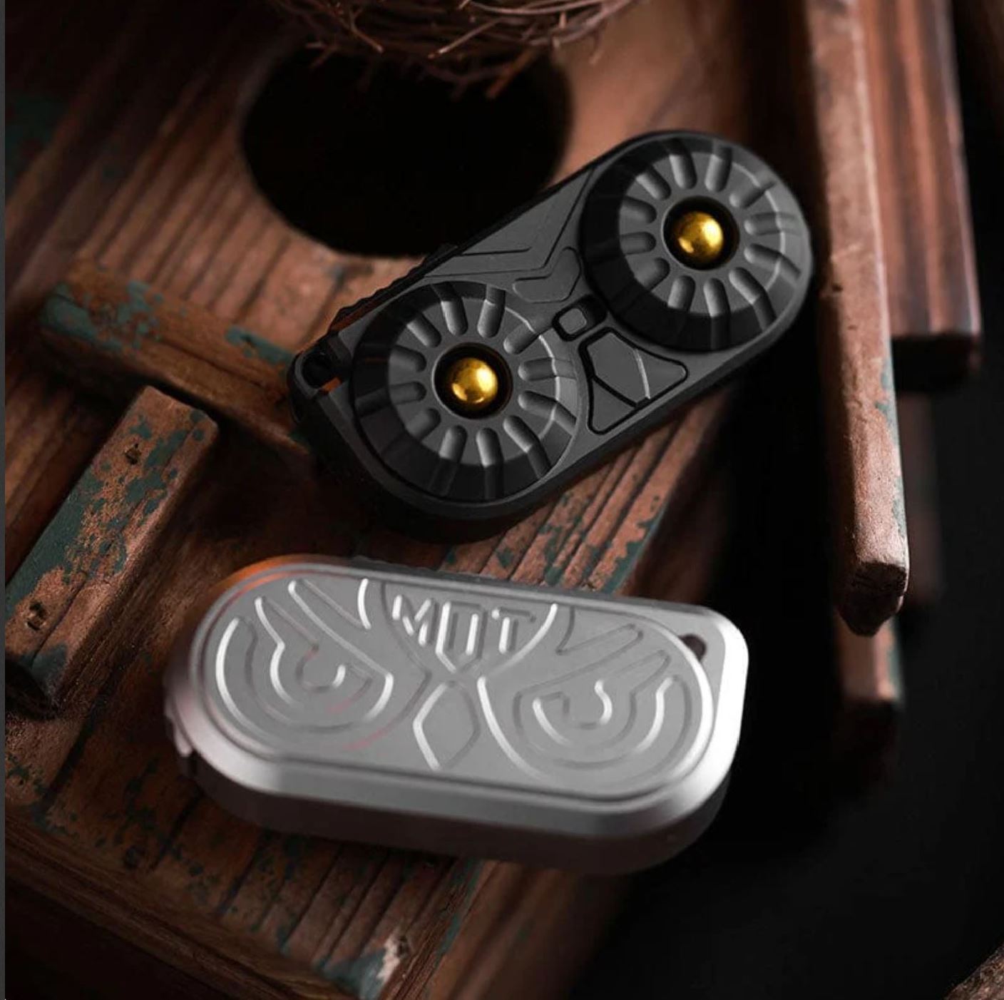 New MOT Studio Owl Stainless Steel Hand Haptic Fidget Push Slider | New MOT Studio Owl Stainless Steel EDC Hand Fidget Toys | New MOT Studio Owl EDC PPB Hand Push Slider for Gift & Collection.