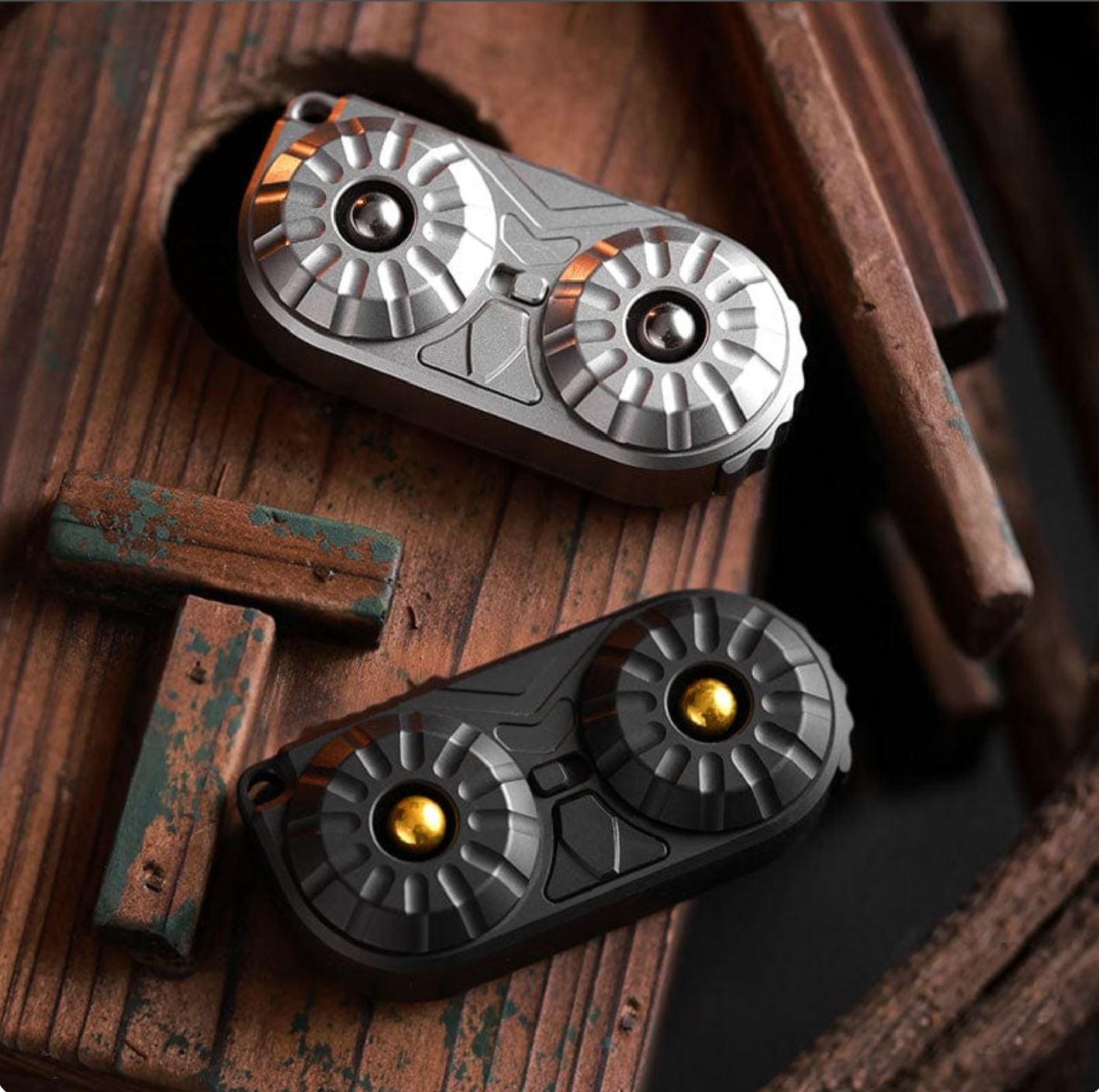 New MOT Studio Owl Stainless Steel Hand Haptic Fidget Push Slider | New MOT Studio Owl Stainless Steel EDC Hand Fidget Toys | New MOT Studio Owl EDC PPB Hand Push Slider for Gift & Collection.