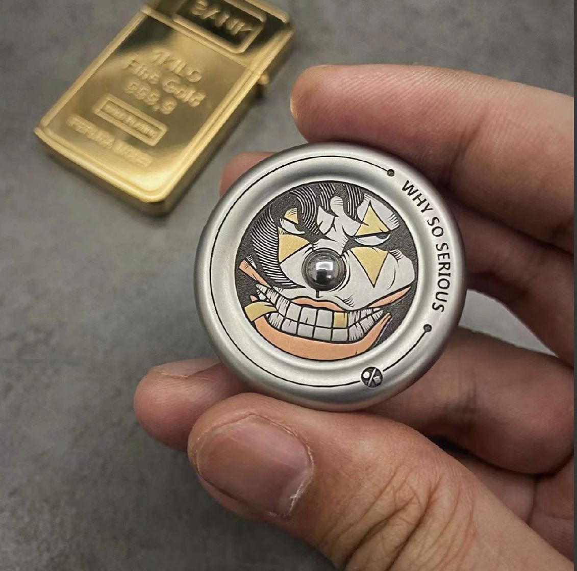 New ACEdc x One Bean Limited Edition Mechanical Coin Shape Hand Slider | ACEDC x One Bean Coin Fidget Slider for Collection & Gift