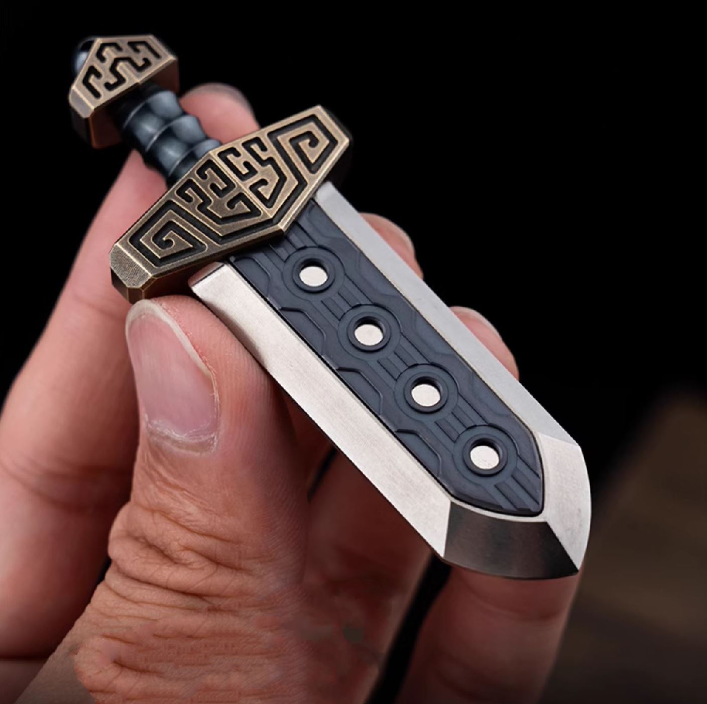 WANWU "Tai-ah" Sword Hand Haptic Titanium Push Slider | New WANWU "Tai-ah" Swords EDC PEI Hand Push Slider | "Tai-ah" Sword PPB Fidget Toys for Collection & Gift