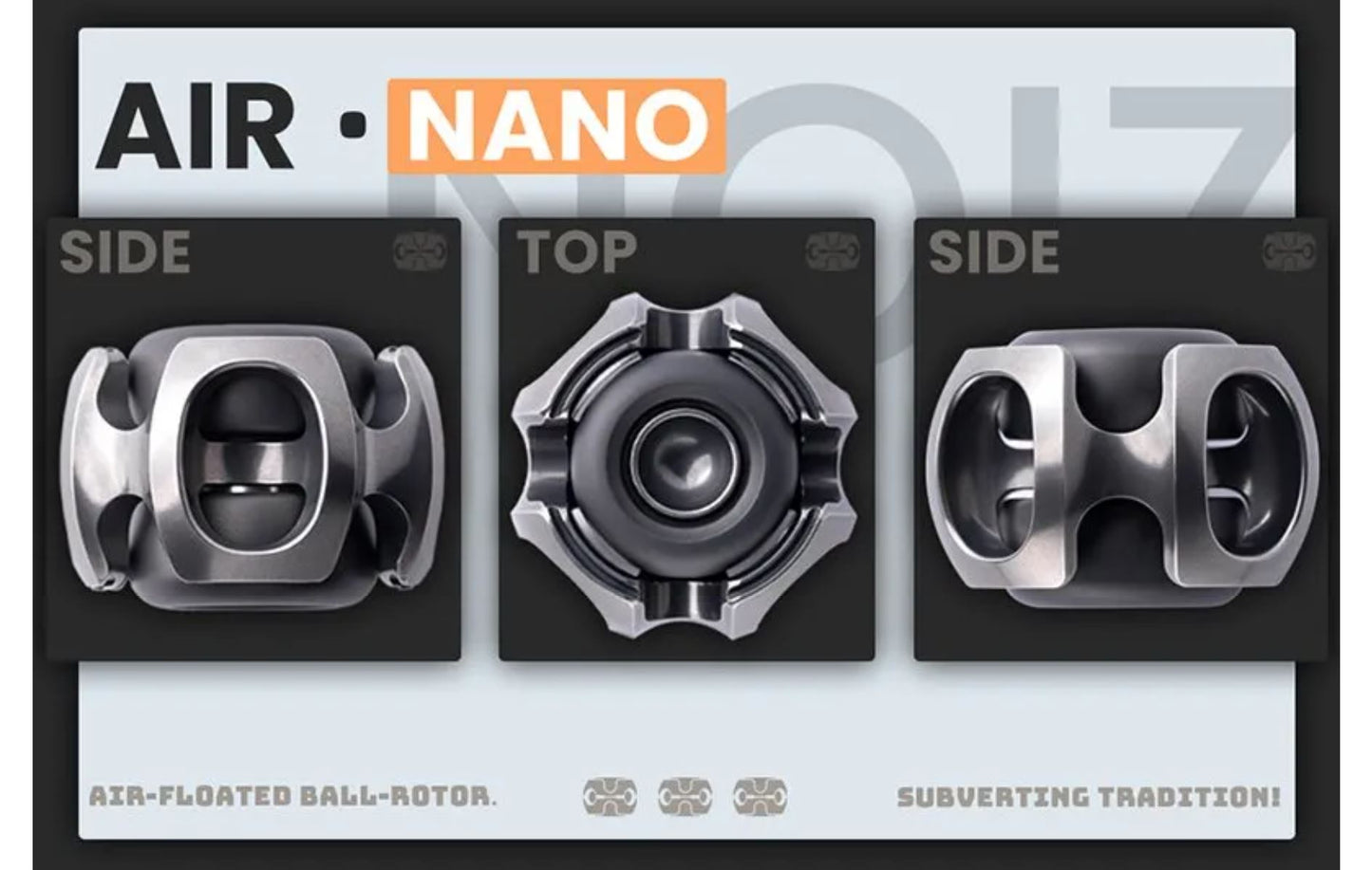 Lautie Noiz Air Nano Gyro Hand Fidget Spinner | Lautie Noiz Air Nano Stainless Steel Gyro Fidget for Collection and Gift