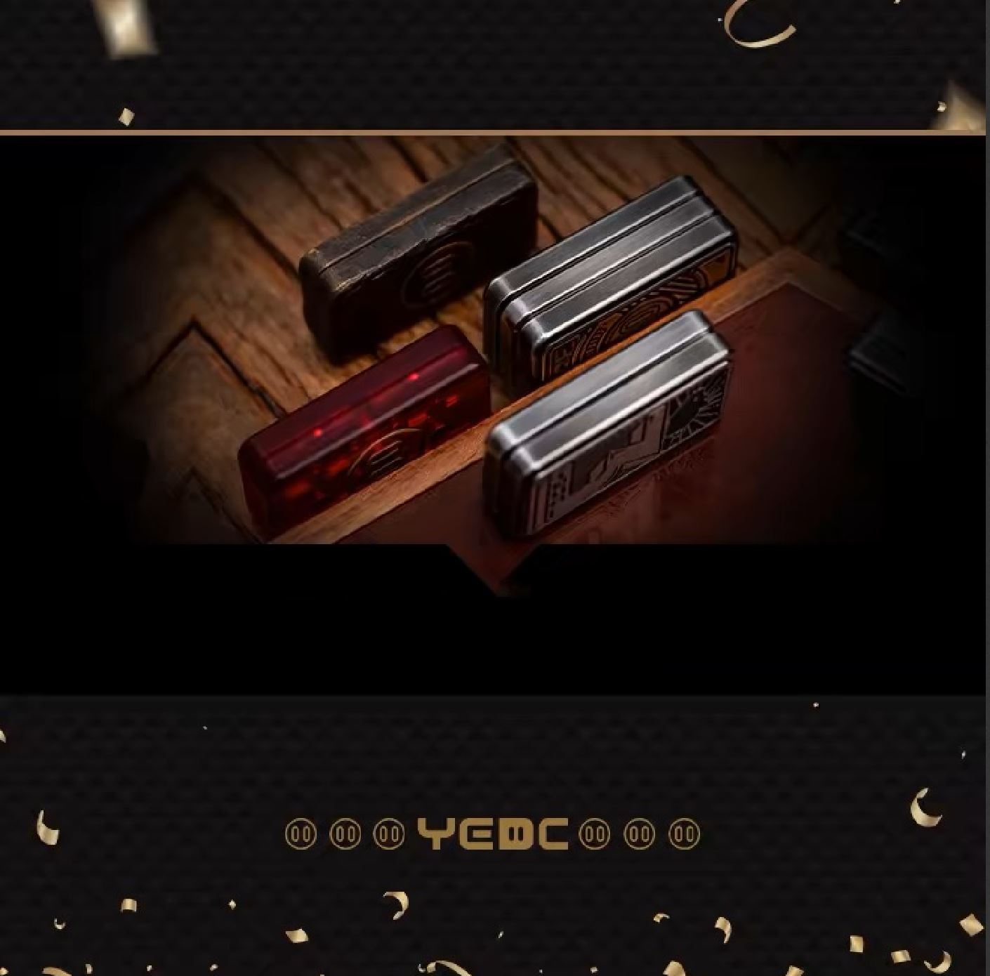YEDC 3rd Anniversary Limited Hand Haptic Slider | YEDC three layer Anniversary Metal EDC Hand Fidget Toy for Collection & Gift