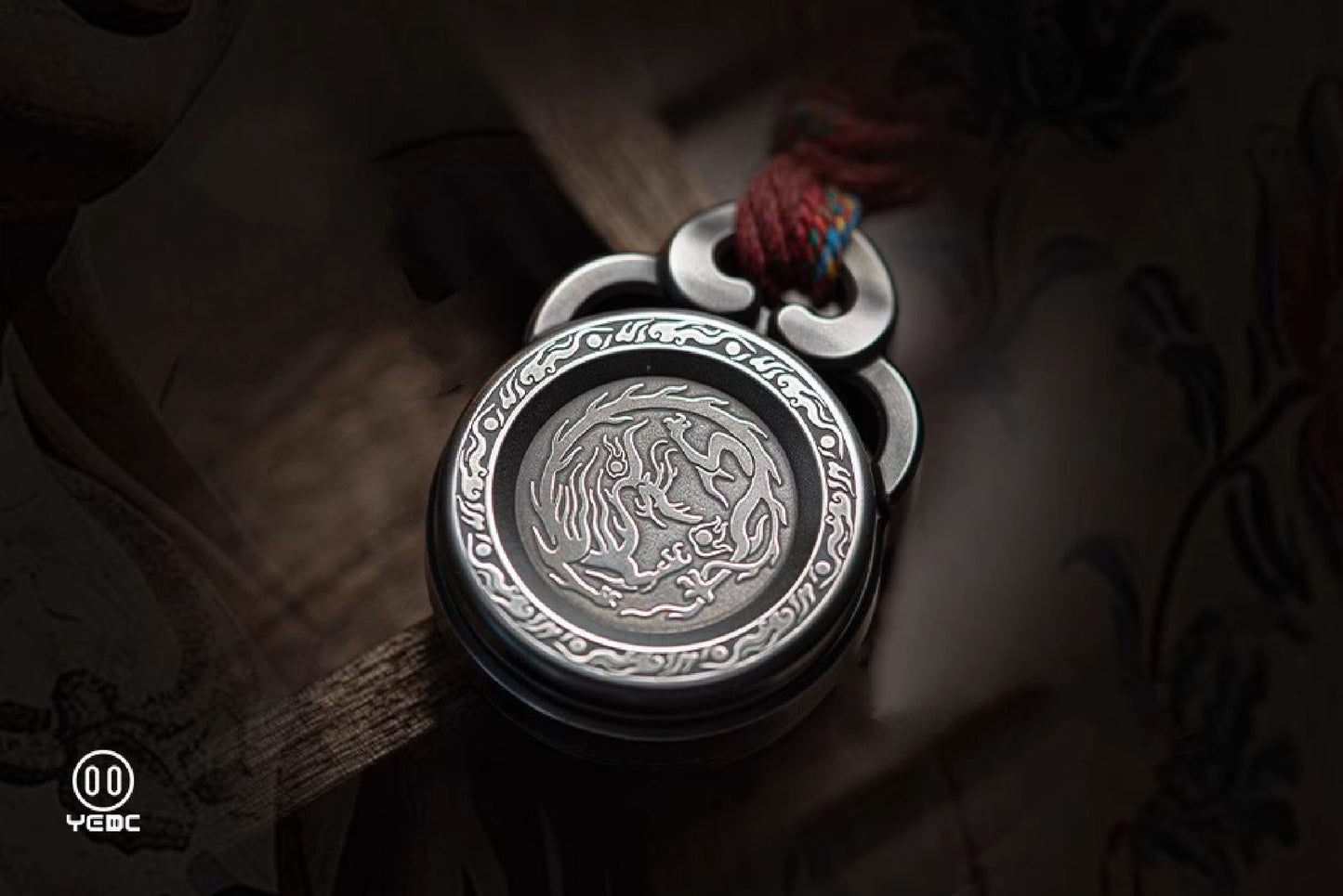 YEDC Pan Yun 3.0 Ratchet Coin Hand Haptic Push Slider | YEDC "Pan Yun 3.0" Metal Coin Hand Fidget | YEDC EDC Ratchet Coin Shape Slider for Collection & Gift