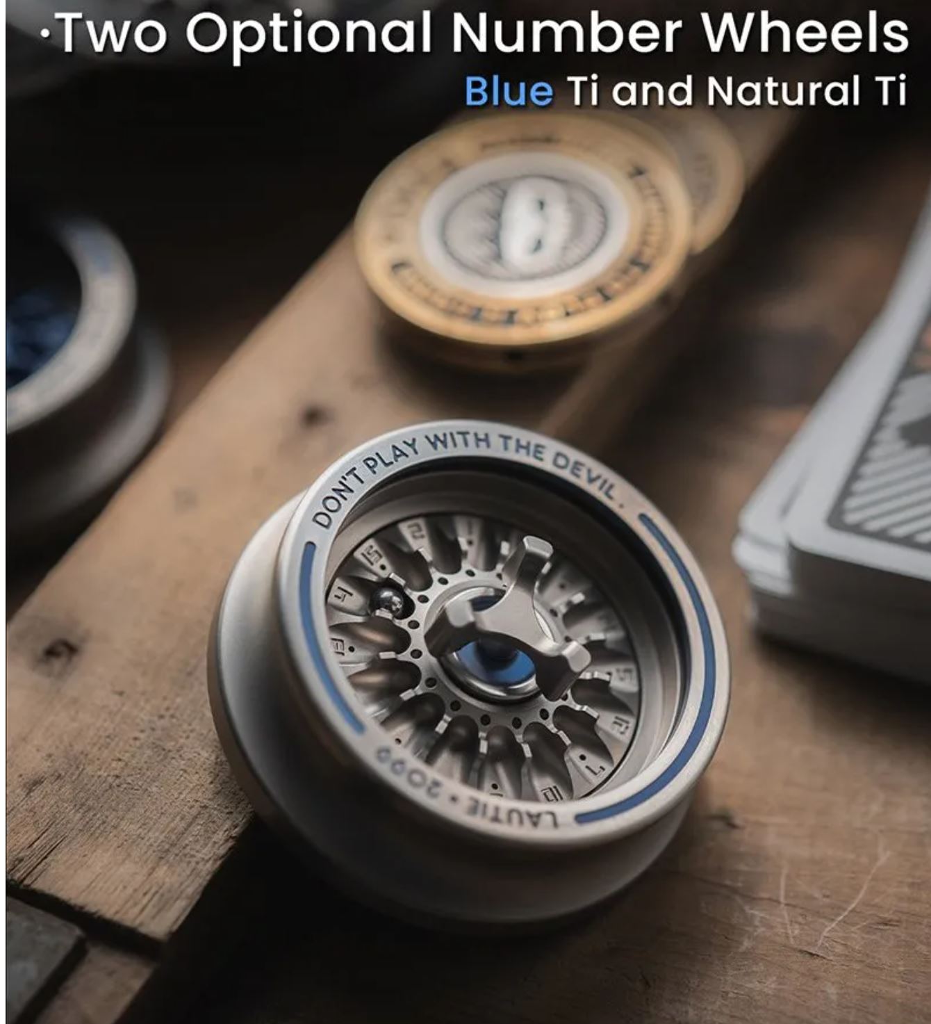 Lautie 2099 Series Lucky Deskset Titanium Turn Table Hand Gyro Spinner | Lautie Carnival Titanium Hand Gyro Fidget for Collection and Gift