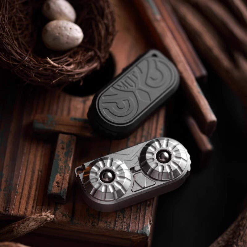 New MOT Studio Owl Stainless Steel Hand Haptic Fidget Push Slider | New MOT Studio Owl Stainless Steel EDC Hand Fidget Toys | New MOT Studio Owl EDC PPB Hand Push Slider for Gift & Collection.