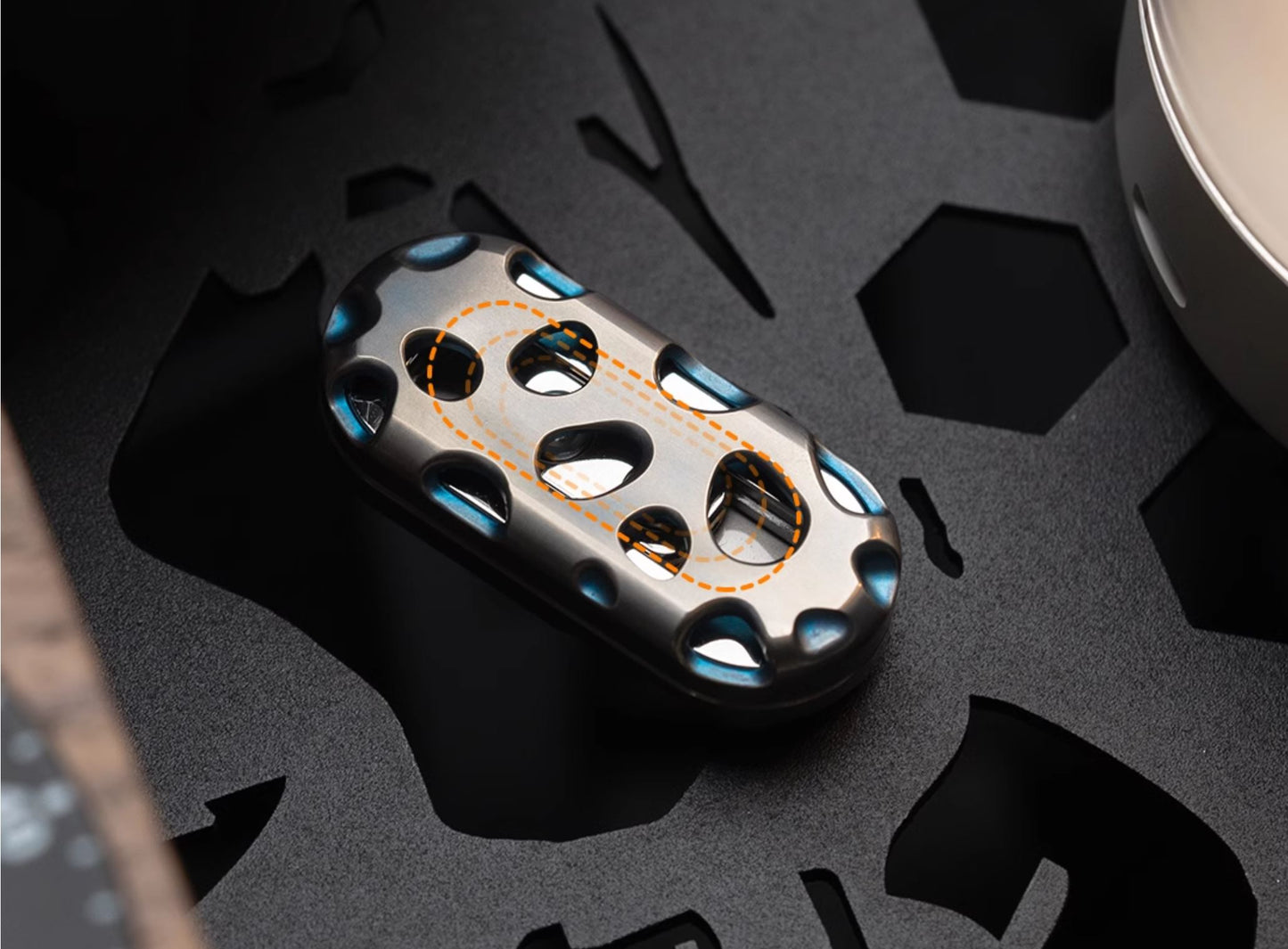 Dz Metal Toys Top-B "KONG" Hand Push Haptic Slider | Dz Top-B "KONG" EDC Hand Haptic Push Slider Push Pop Fidget Toys | Metal Fidget Push Pop Toys Anti-Stress Autism ADHD Hand Slider for Gift