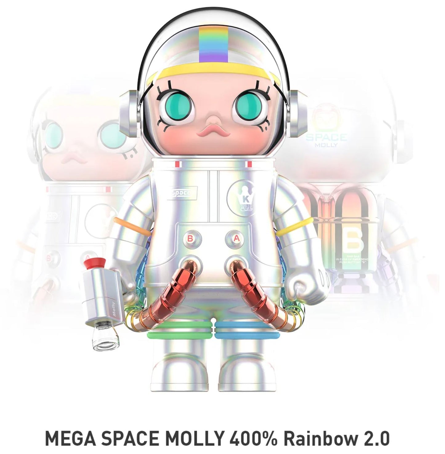 POP MART - MEGA SAPCE MOLLY 400% Rainbow 2.0 - 100% Authentic from POP MART
