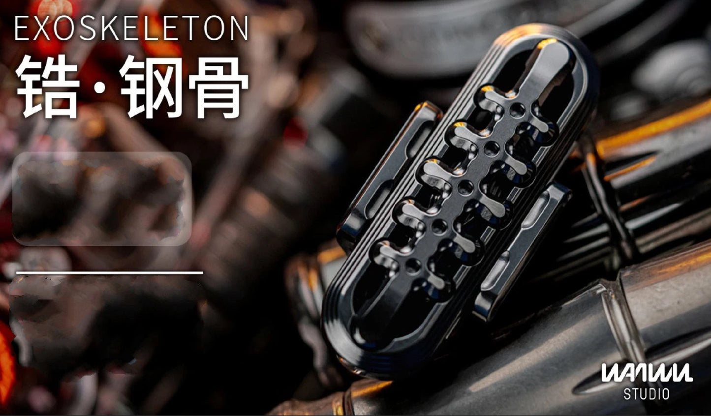 New WANWU EXOSKELETON Zirconium Mechanical Magnetic Hand Haptic Push Slider | New Zirconium EXOSKELETON EDC PEI Hand Push Slider | WANWU EXOSKELETON PPB Fidget Toys for Collection & Gift